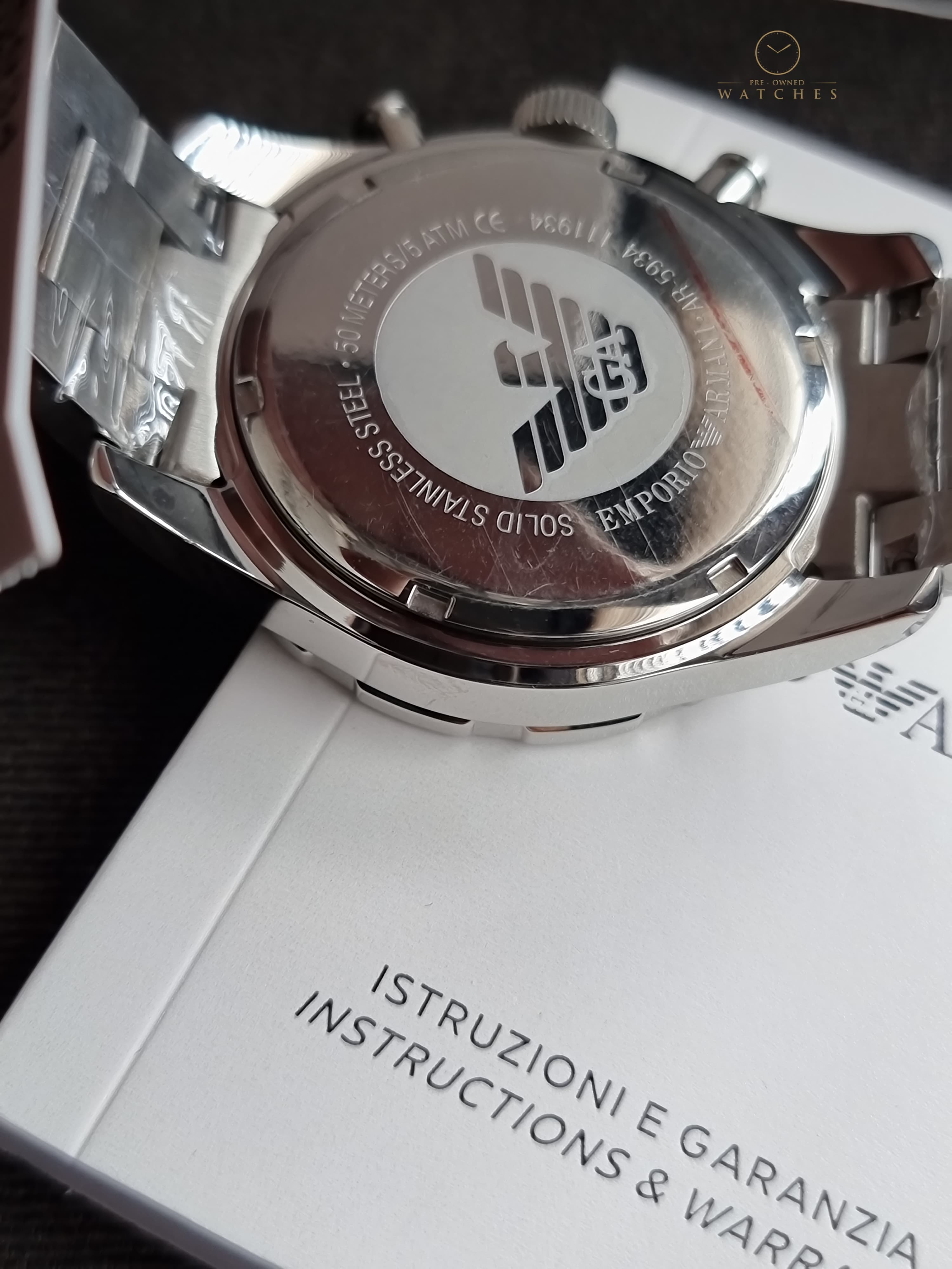 Emporio Armani Men’s Quartz Stainless Steel Green Dial 45mm Watch AR5934