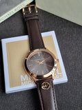 Michael Kors Slim Runway Three-Hand Mk7489 Chocolate Leather 38mm Dial Women’s Watch