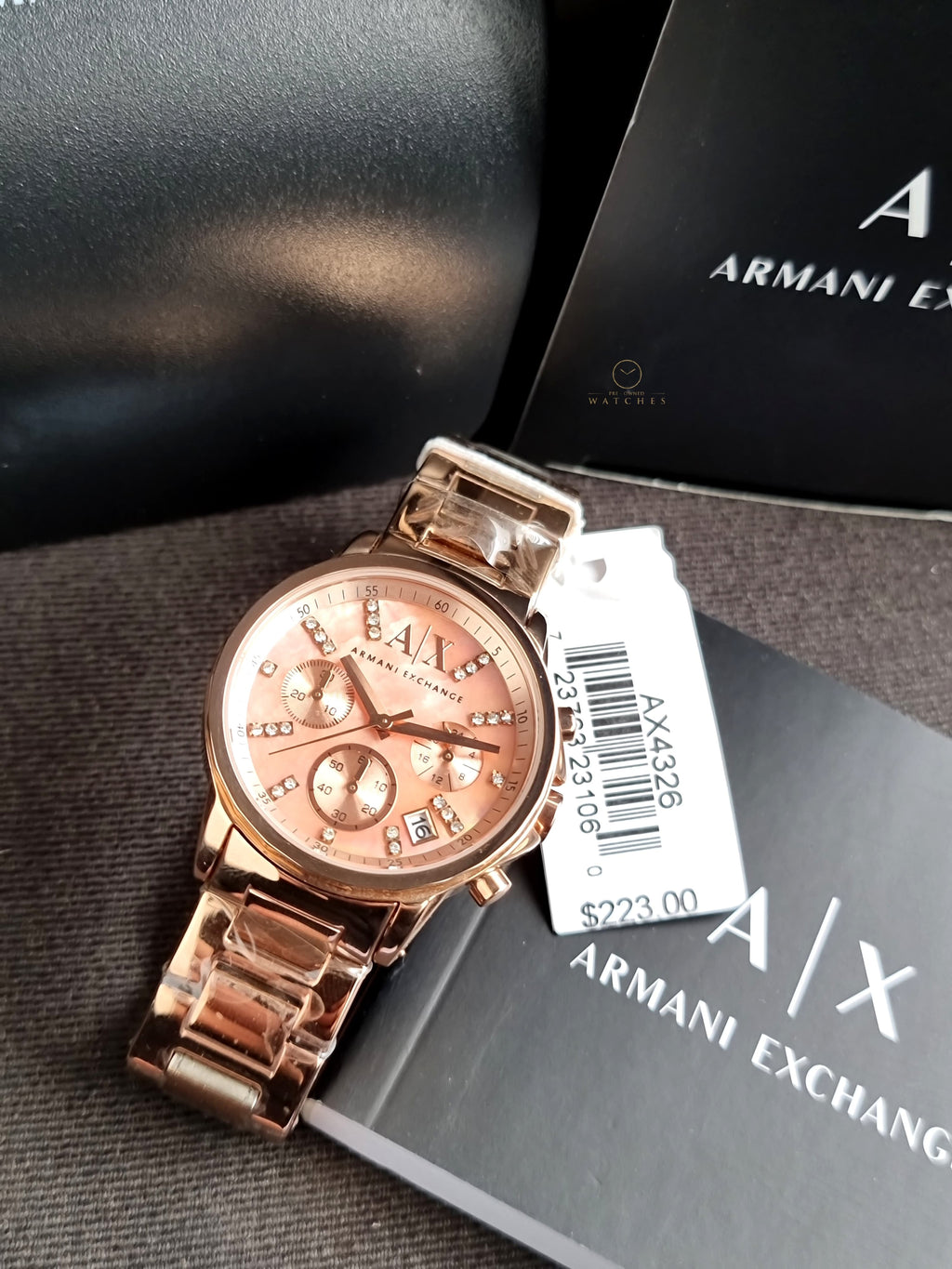 Armani Exchange Women’s Quartz Rose Gold Stainless Steel Rose Gold Dial 36mm Watch AX4326