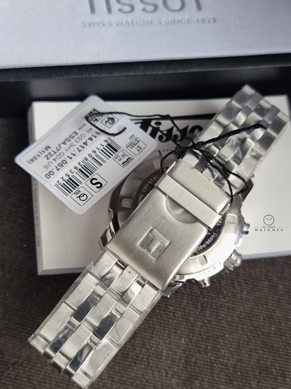 Tissot PRC 200 Quartz Chronograph Black 43mm Dial Stainless Steel Men's Watch T114.417.11.057.00
