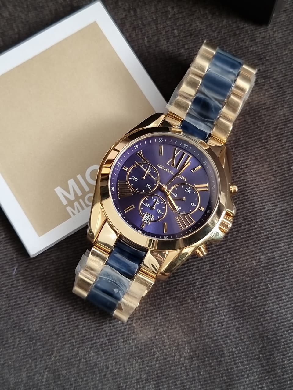 Michael Kors Men’s Quartz Two Tone Stainless Steel Blue Dial 43mm Watch MK6268