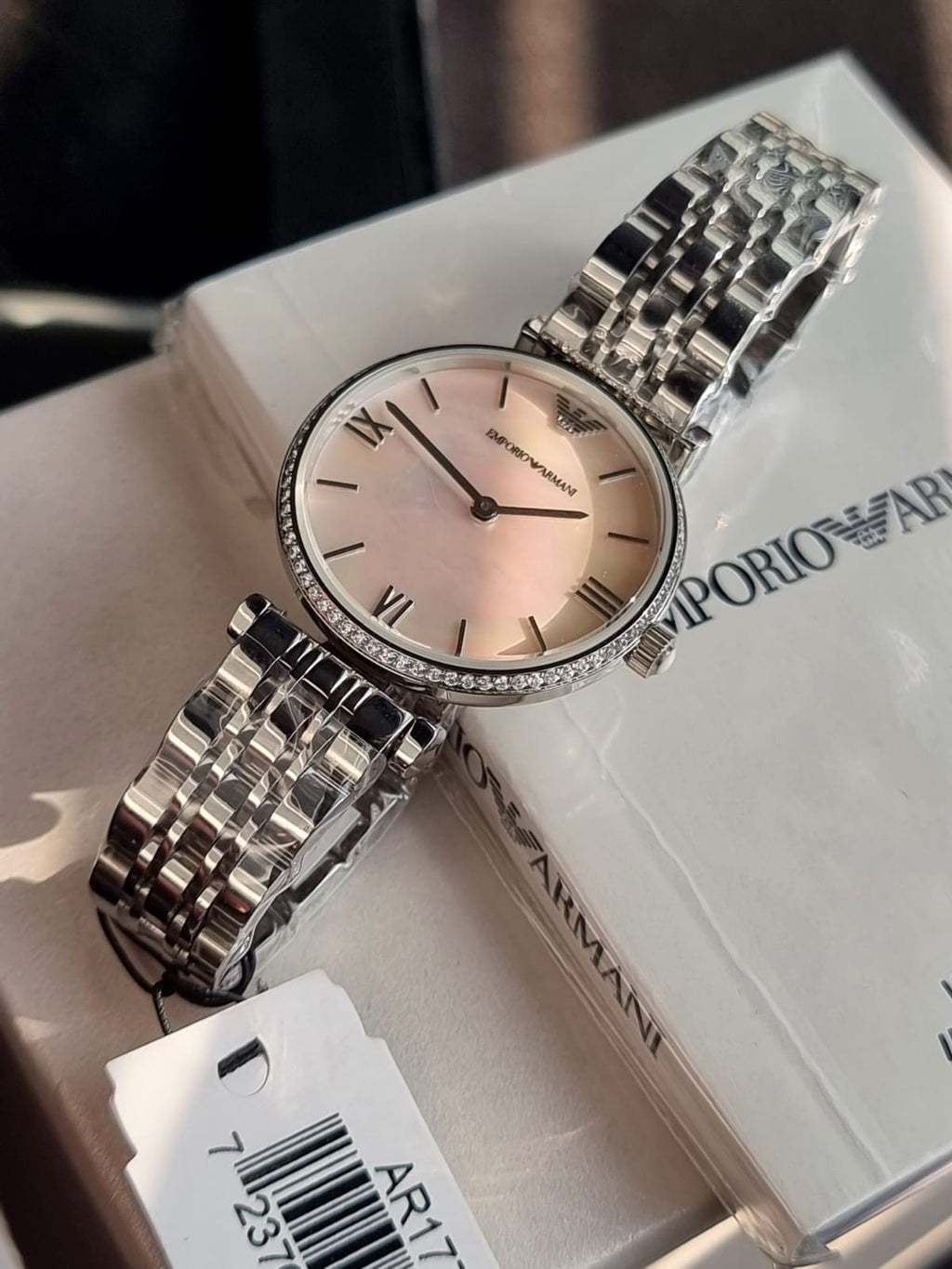 Emporio Armani Women’s Quartz Stainless Steel Pink Dial 32mm Watch AR1779