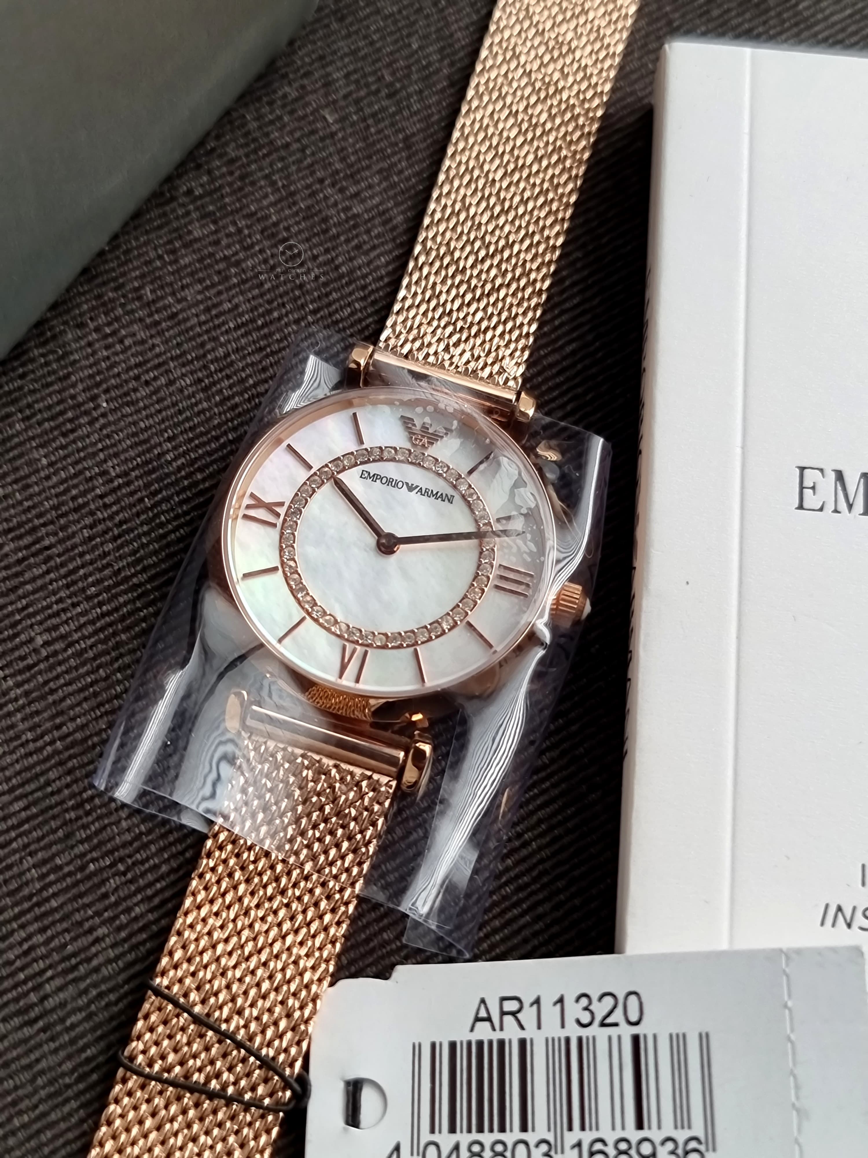 Emporio Armani Women’s Analog Stainless Steel Mother of Pearl Dial 32mm Watch AR11320