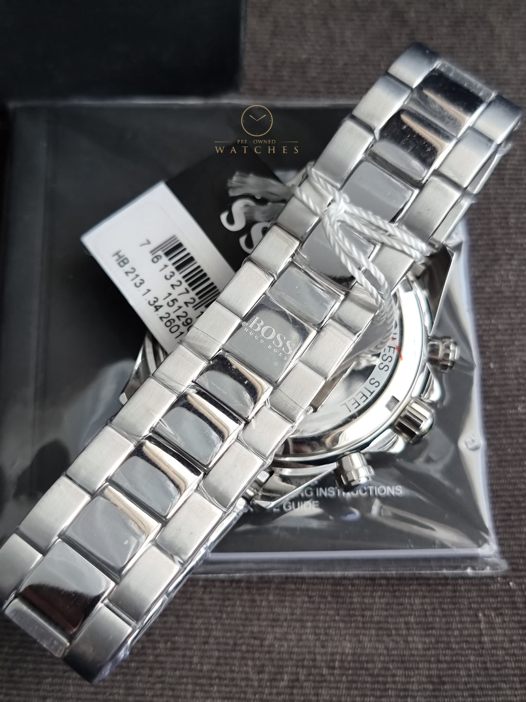 Hugo Boss Ikon Chronograph Silver 45mm Dial Silver Steel Strap Watch for Men - 1512964