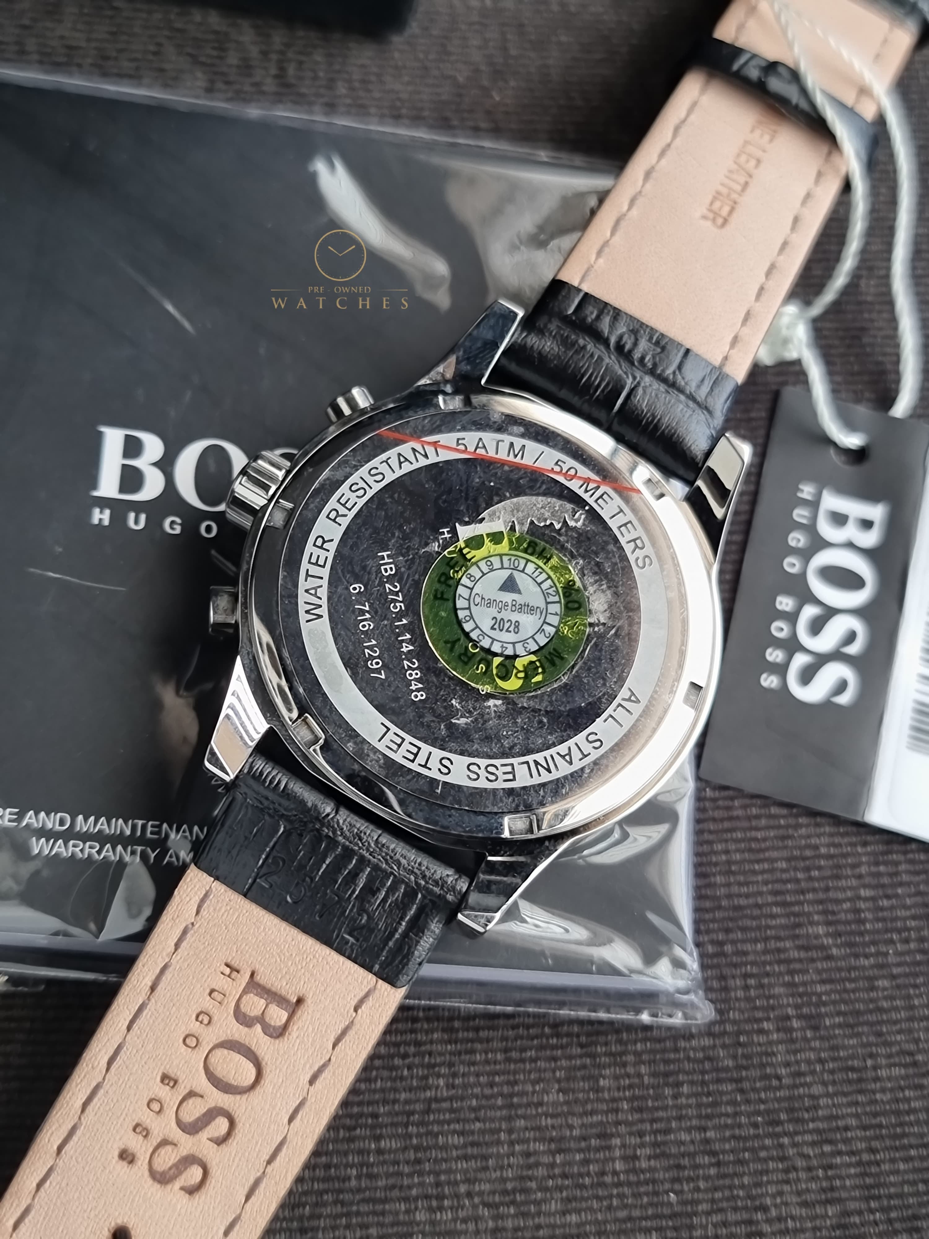 Hugo Boss Jet Chronograph Blue 41mmDial Black Leather Strap Watch for Men - 1513283