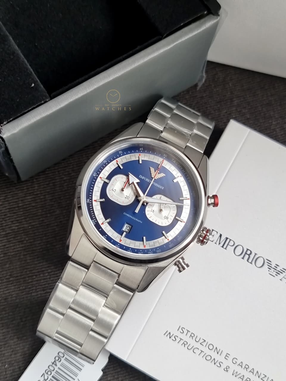 Emporio Armani Racer Chronograph Blue Dial Quartz Men's Watch AR11676