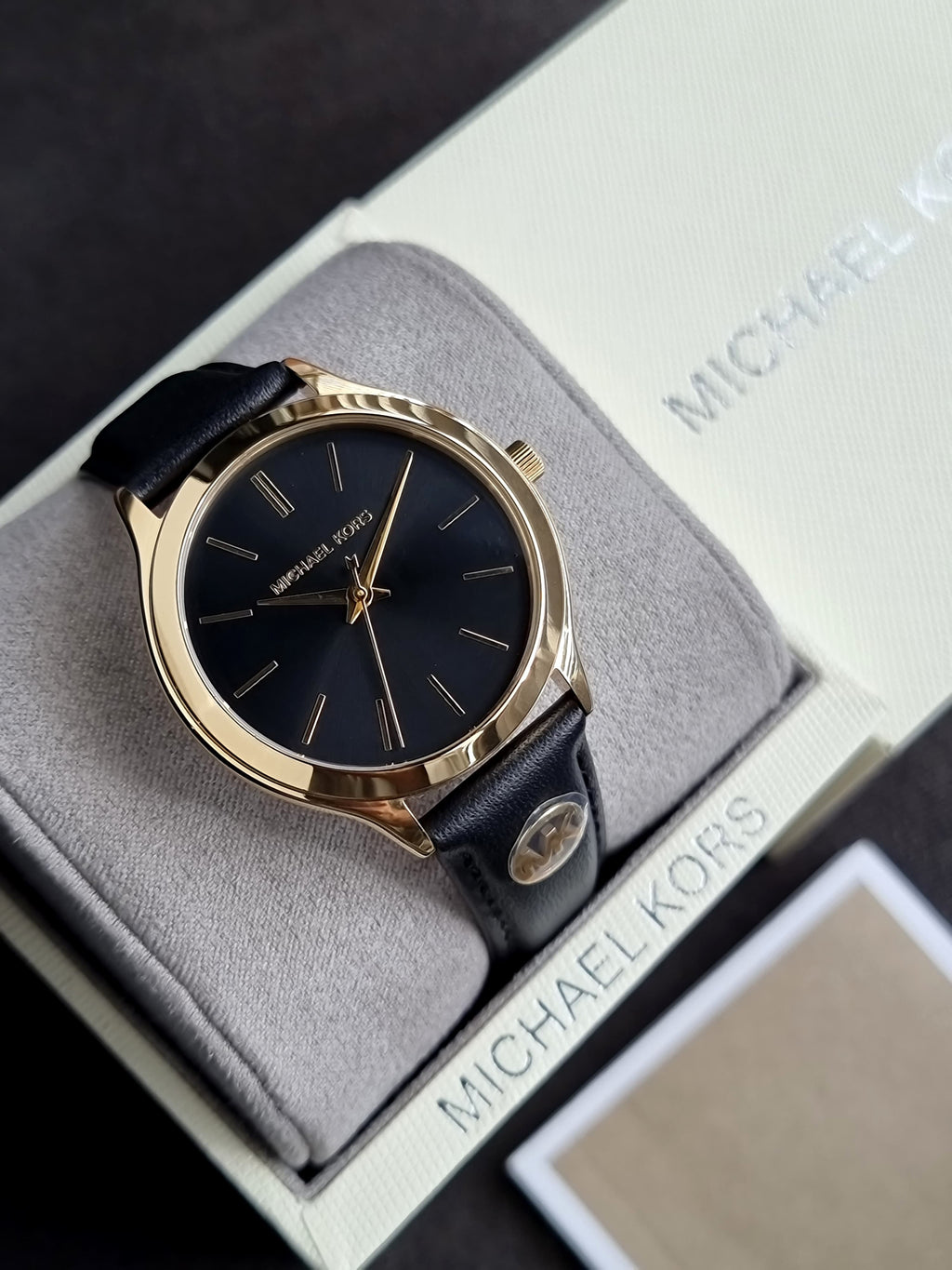 Michael Kors Slim Runway Quartz Black Dial Ladies Watch
MK7553