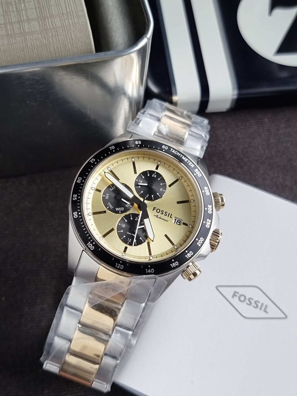 Fossil FS6126 Autocross Multifunction 42mm Two-Tone Stainless Steel Watch