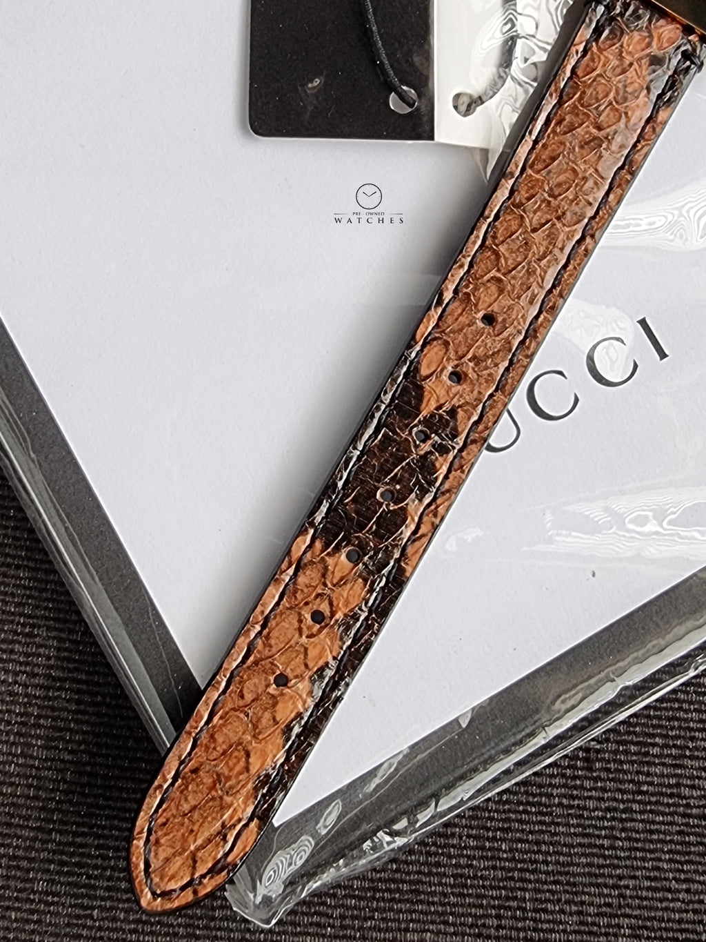 Gucci Women’s Swiss Made Quartz Brown Leather Strap Multi Color Dial 21mm Watch YA147402