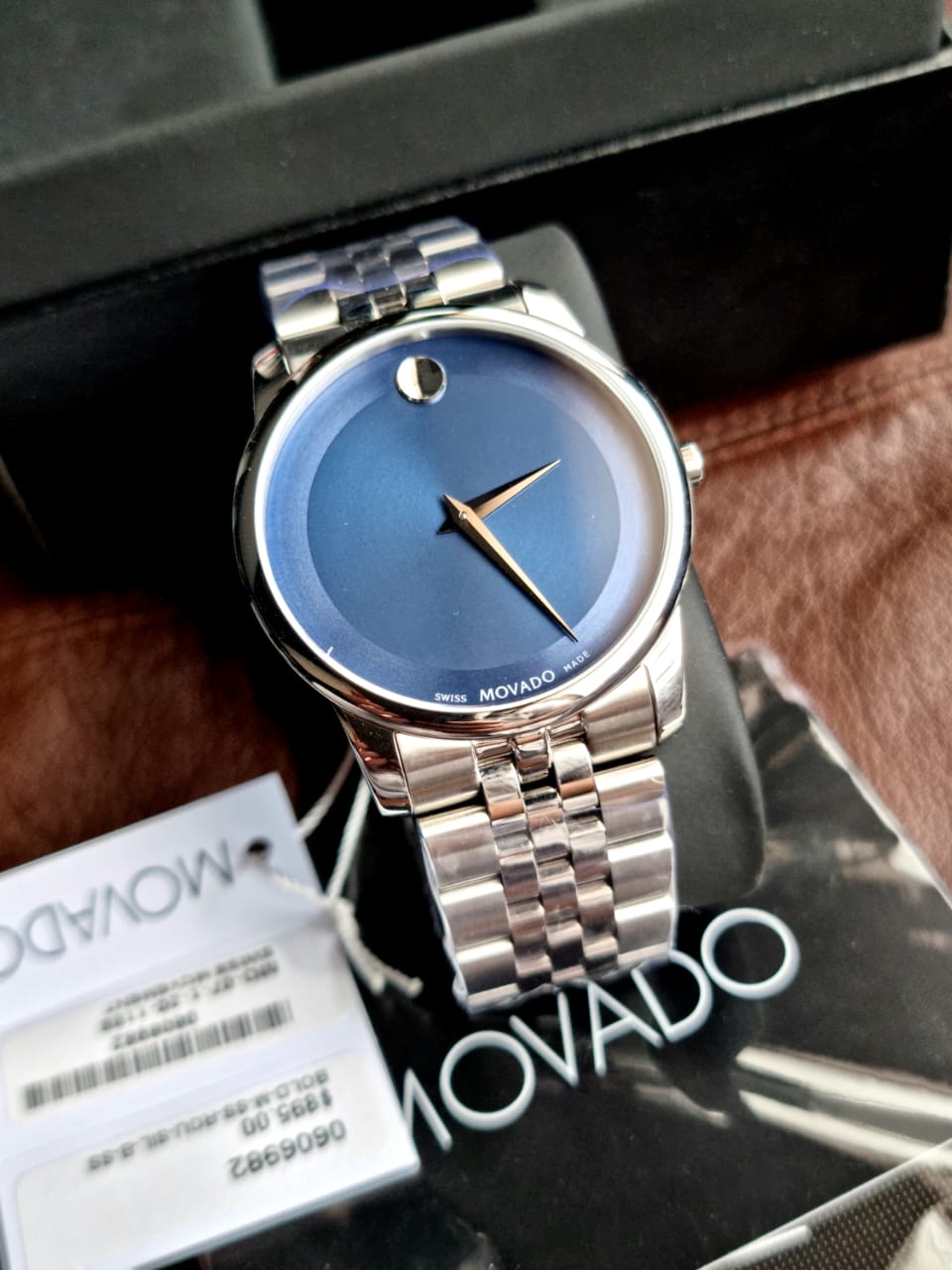 Movado Men’s Swiss Made Quartz Stainless Steel Blue Dial 40mm Watch 0606982