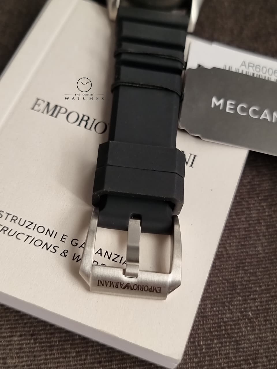 Emporio Armani Men’s Automatic Black Silicone Strap Black Dial 42mm Watch AR60062