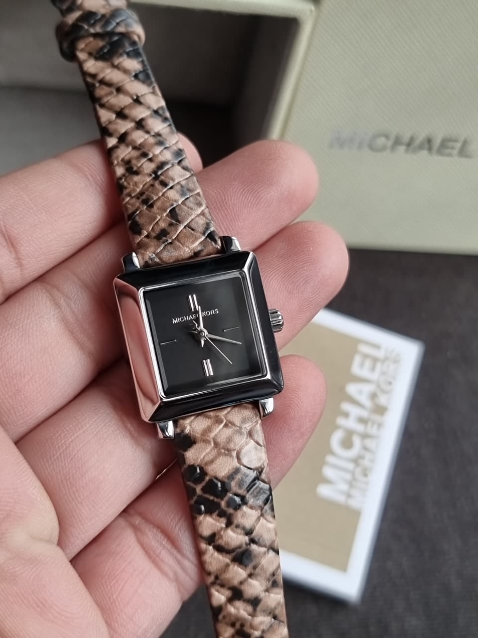 Michael Kors Women’s Quartz Light & Dark Brown Leather Strap Black Dial 24mm Watch MKO1195