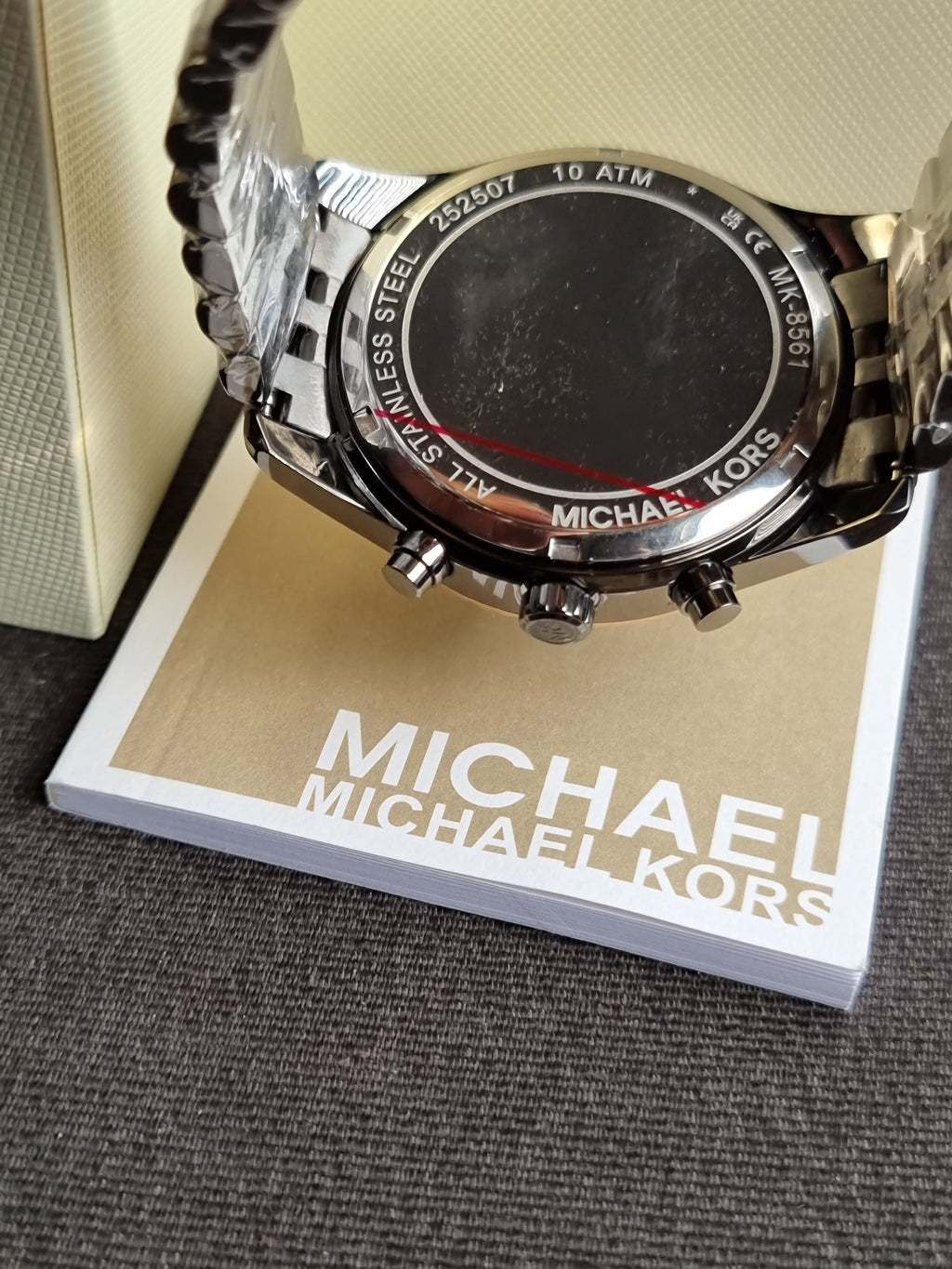 Michael Kors Lexington Two-tone Stainless Steel Black Dial Chronograph Quartz Watch for Gents - MK8561(without Tag)
