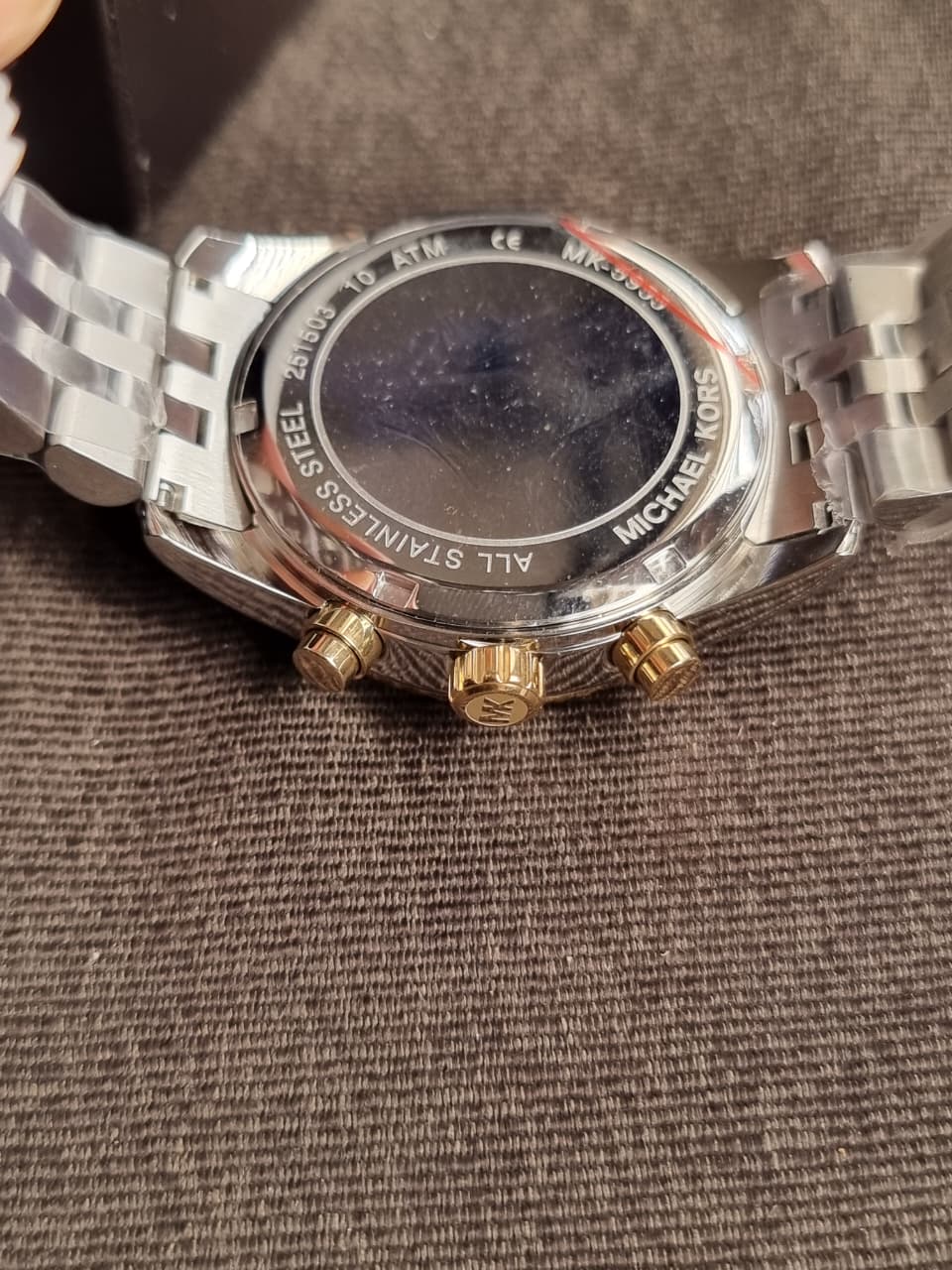 Michael Kors Women’s Chronograph Quartz Two-tone Stainless Steel Silver Dial 38mm Watch MK5955