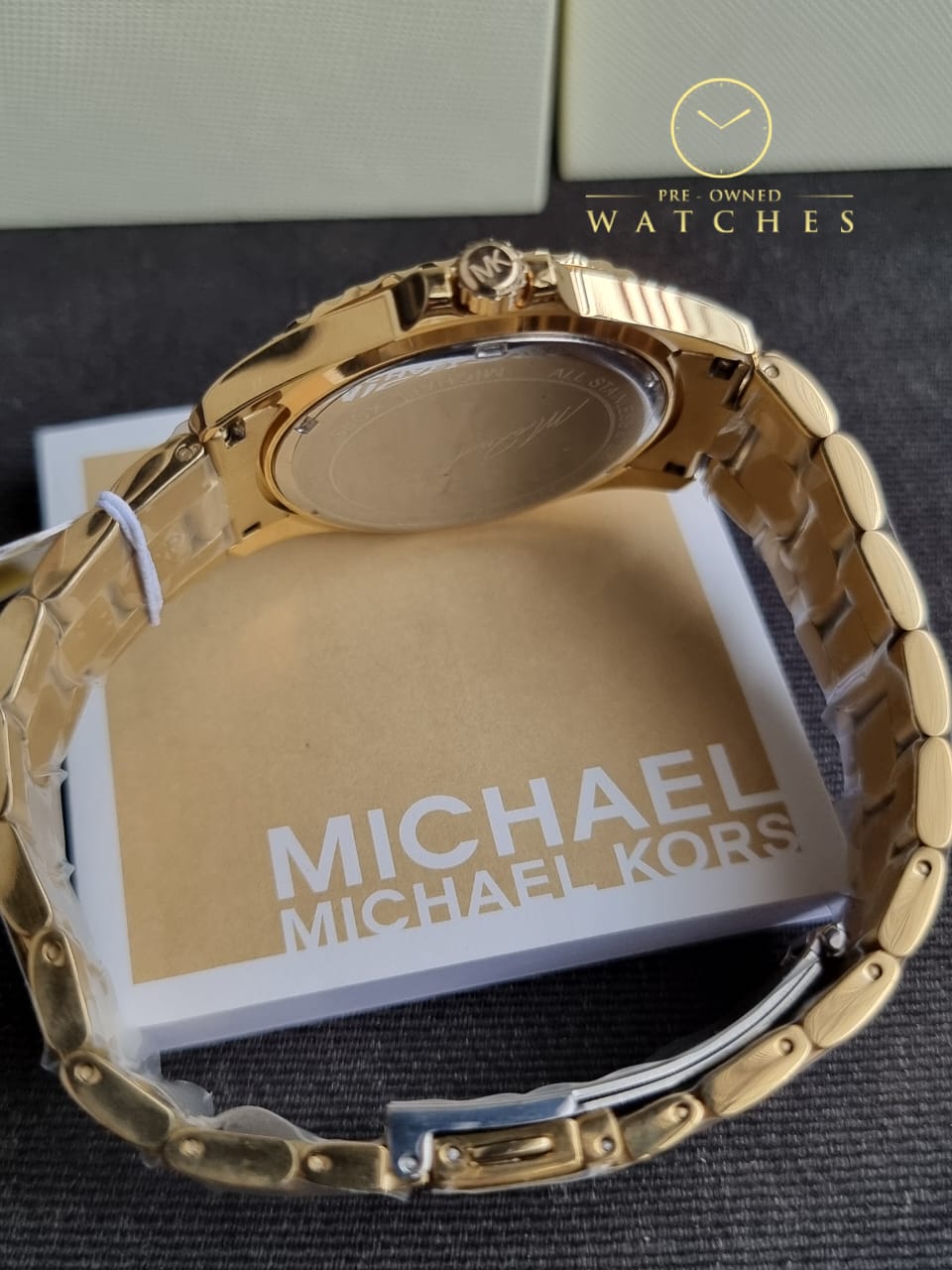 Michael Kors Men’s Quartz Gold Stainless Steel Black Dial 40mm Watch MK9078