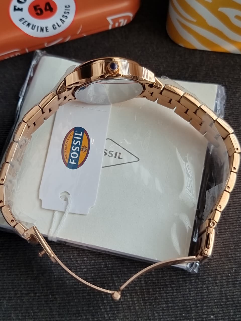 Fossil Modern Sophisticate 3 Hand Rose-Gold Tone Stainless Steel Watch BQ1571