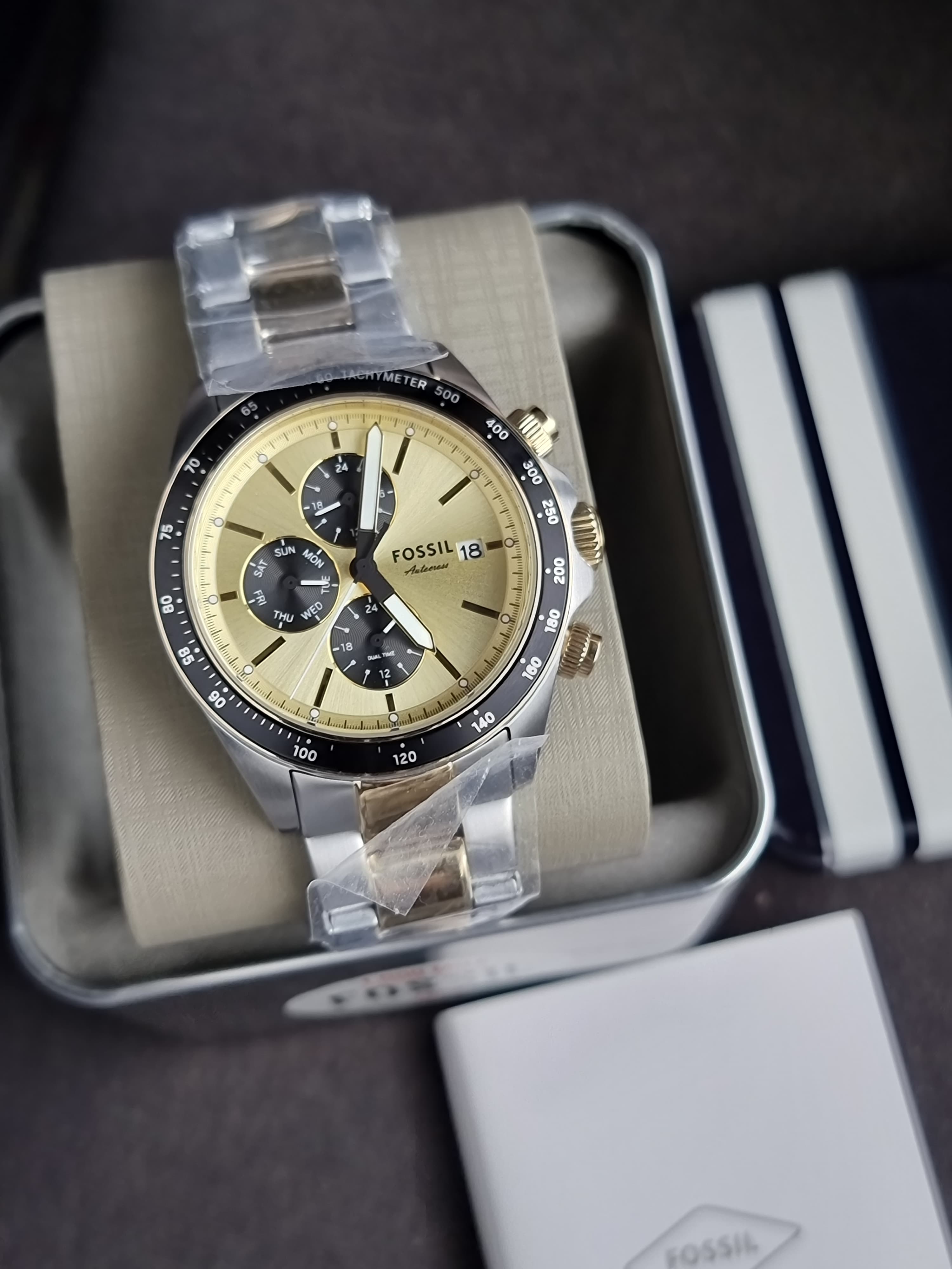 Fossil FS6126 Autocross Multifunction 42mm Two-Tone Stainless Steel Watch