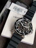 Emporio Armani Men’s Automatic Black Silicone Strap Black Dial 42mm Watch AR60062