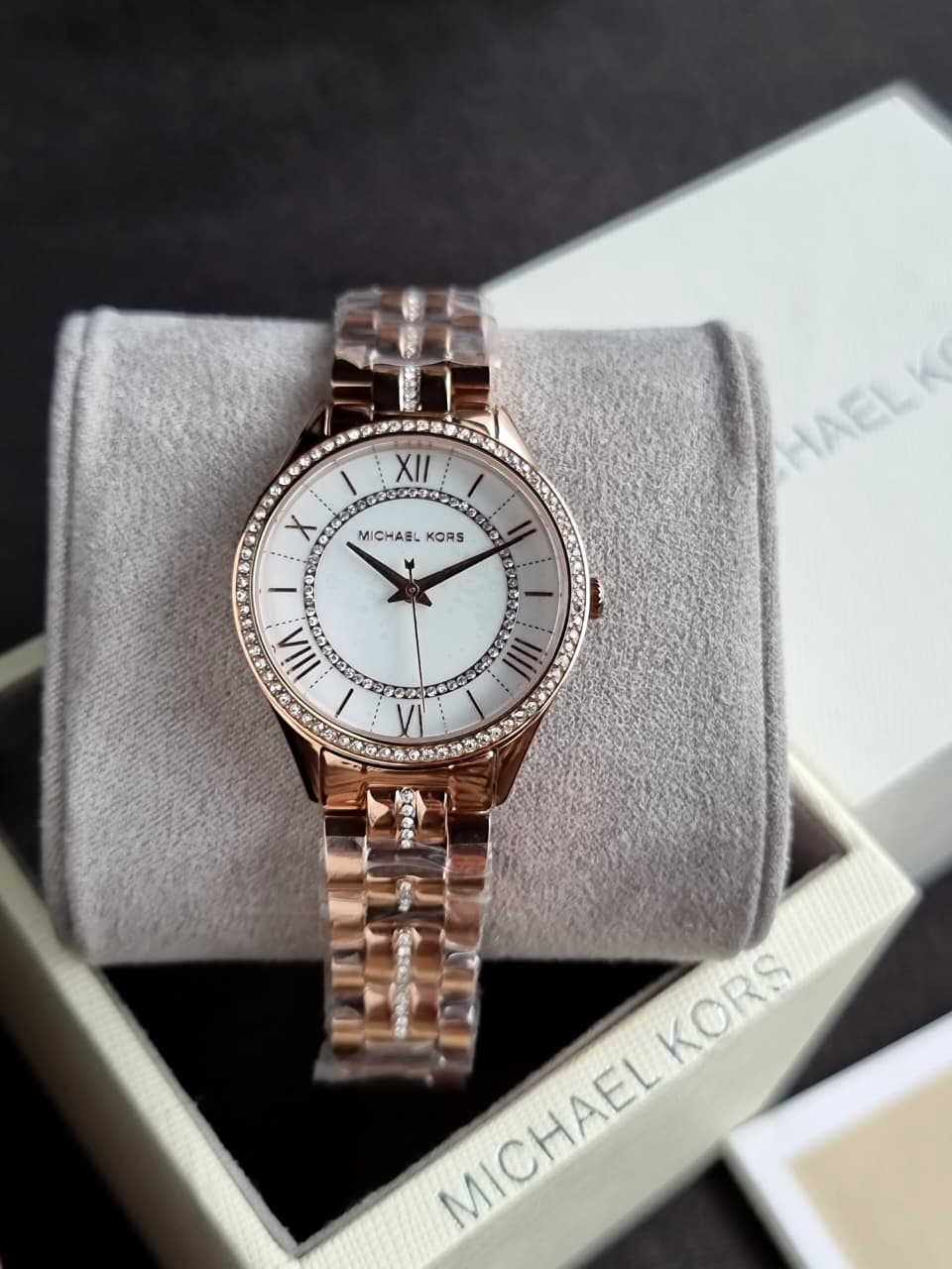 Michael Kors Women's Lauryn 33mm Three-Hand Rose Gold-Tone Steel Watch - MK3716