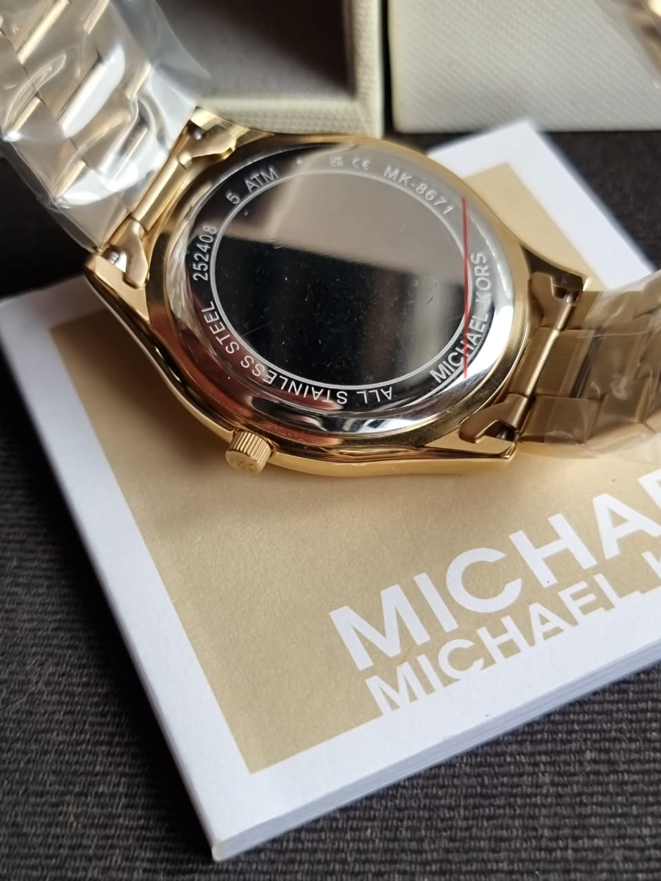 Michael Kors Women’s Quartz Gold Stainless Steel Gold Dial 44mm Watch MK8671