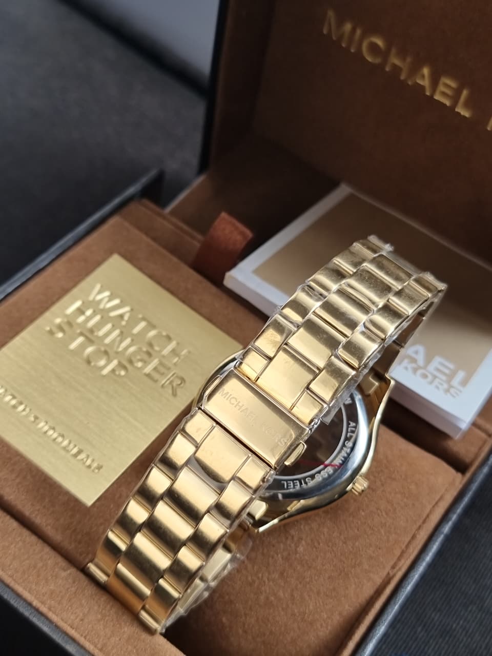 Michael Kors Runway Gold Dial Gold Steel Strap Watch For Women - MK4732