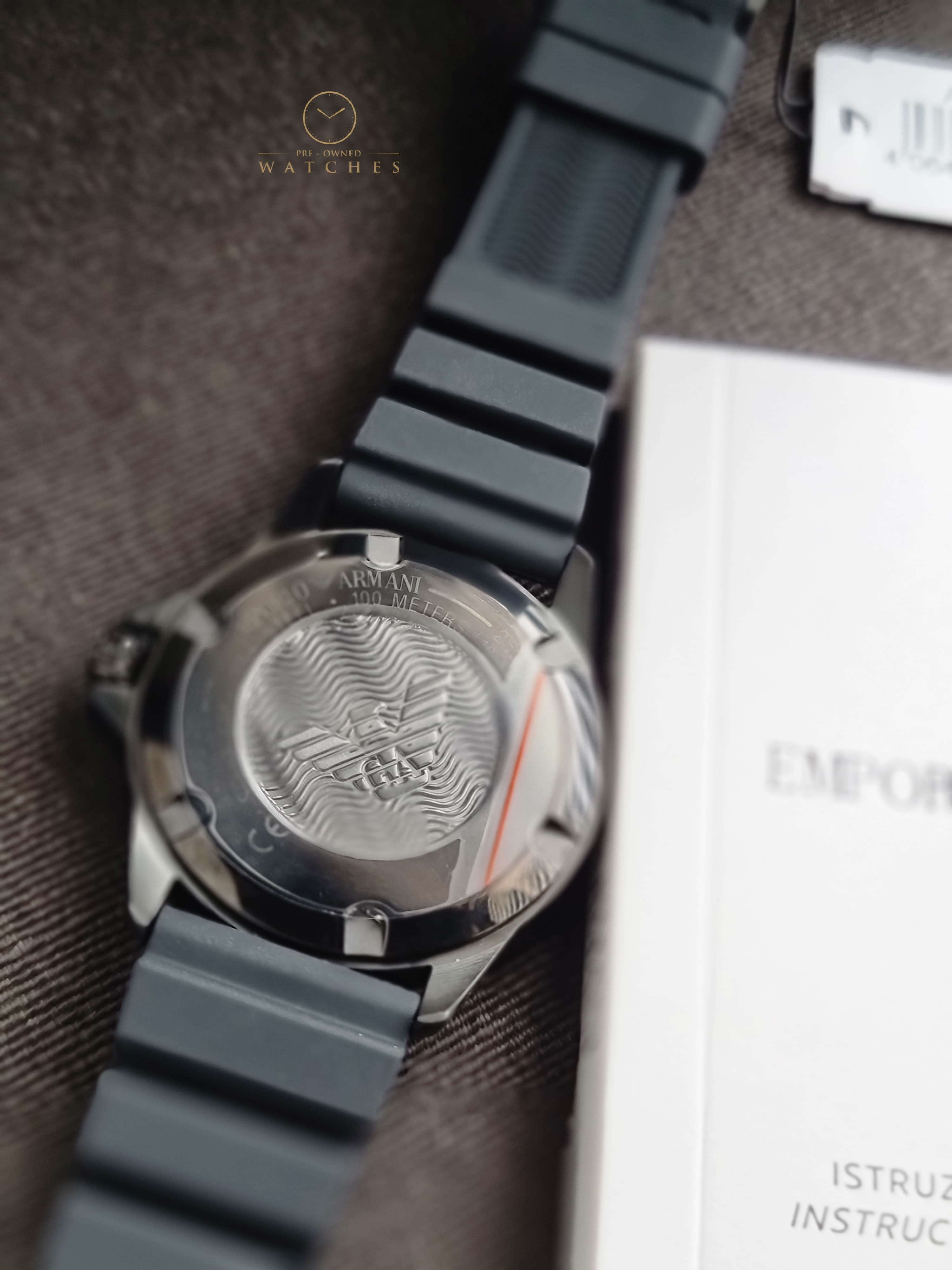Emporio Armani Black Quartz Silicone Watch AR11684