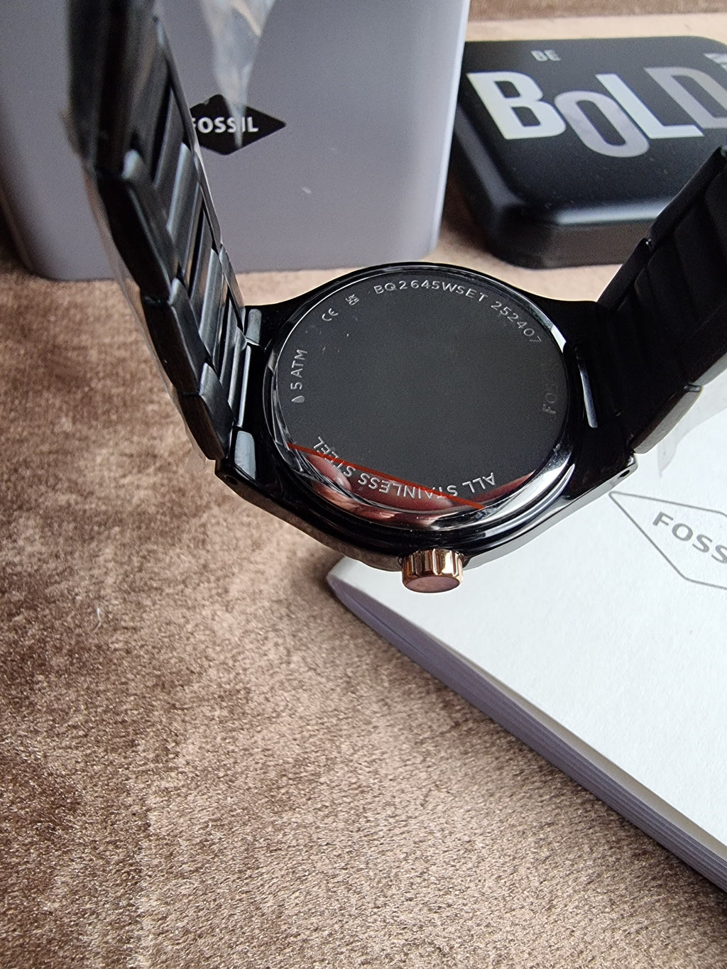 Fossil Evanston His & Her Black Stainless Steel Multifunction Couple Watch Set – BQ2645SET
Women's Dial Size 36mm
Men's Dial size 45mm
