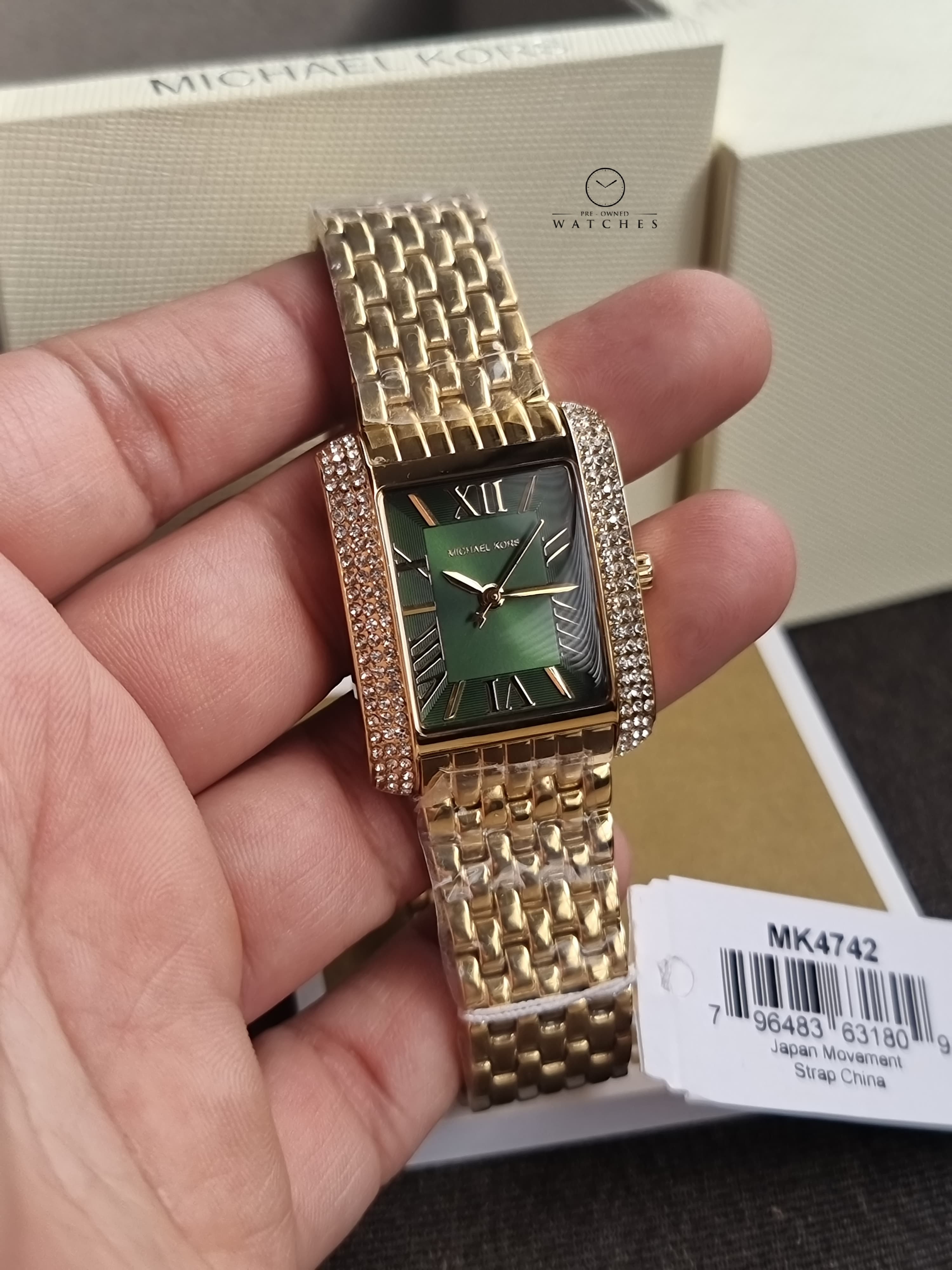 Michael Kors Emery Gold-Tone Stainless Steel Strap Green Dial 33mm Women’s Watch MK4742