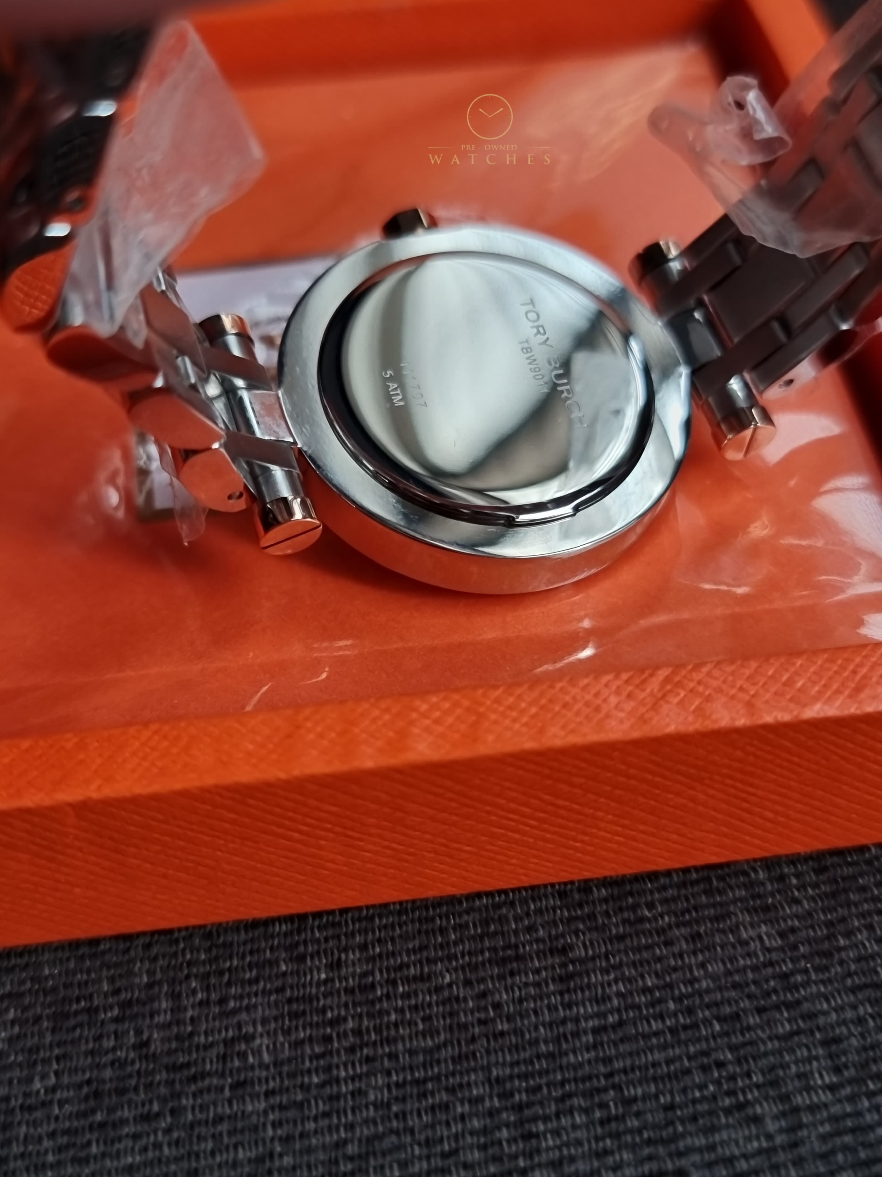 Tory Burch classic t watch two tone rose gold silver women's watch tbw9011