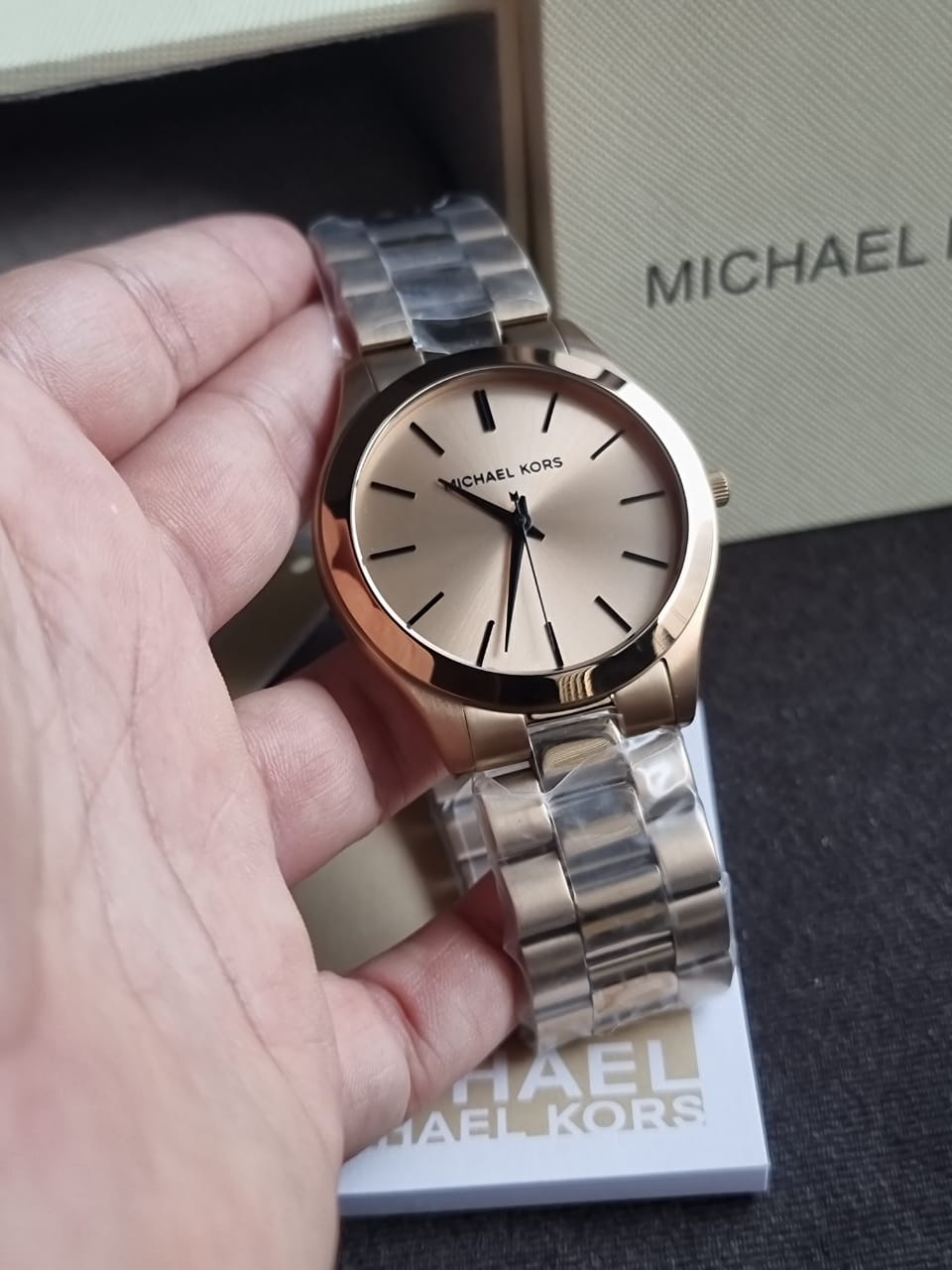 Michael Kors Men’s Quartz Beige Stainless Steel Beige Dial 45mm Watch MK9122