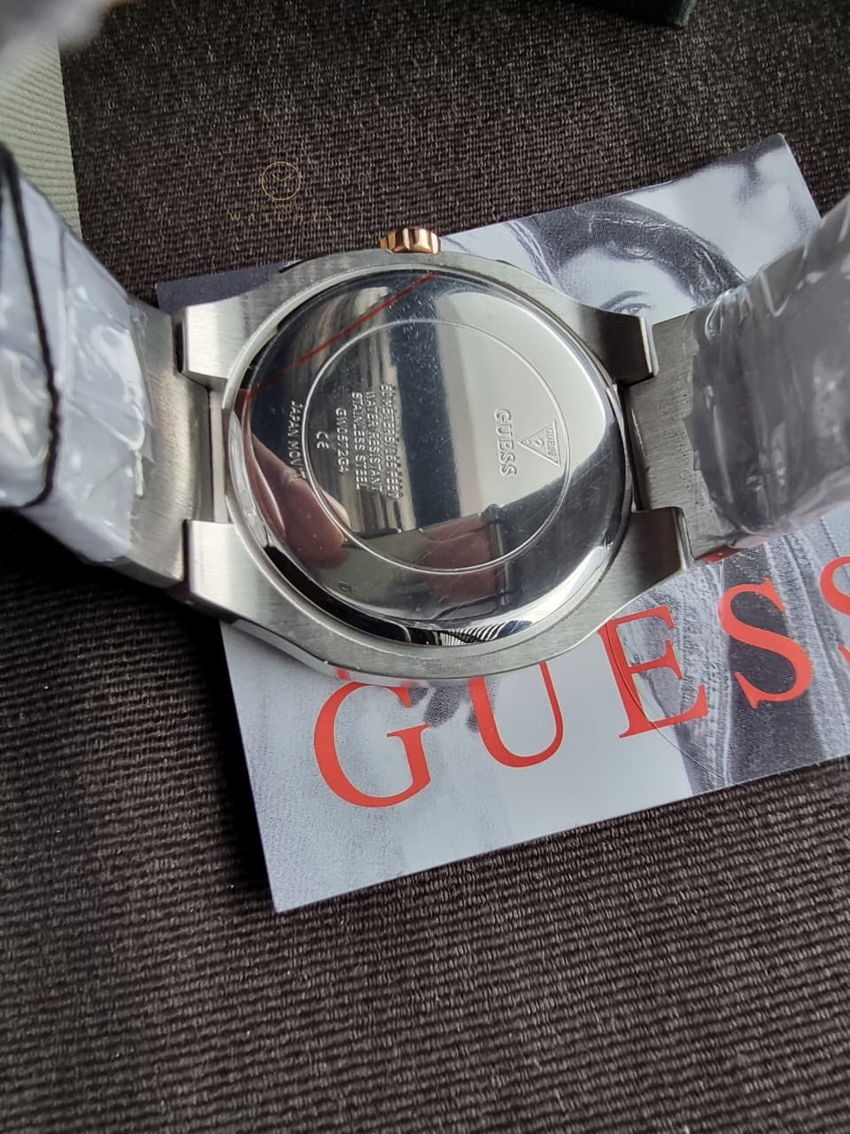 Guess Men’s Quartz Two Tone Stainless Steel Blue Dial 42mm Watch GW0572G4