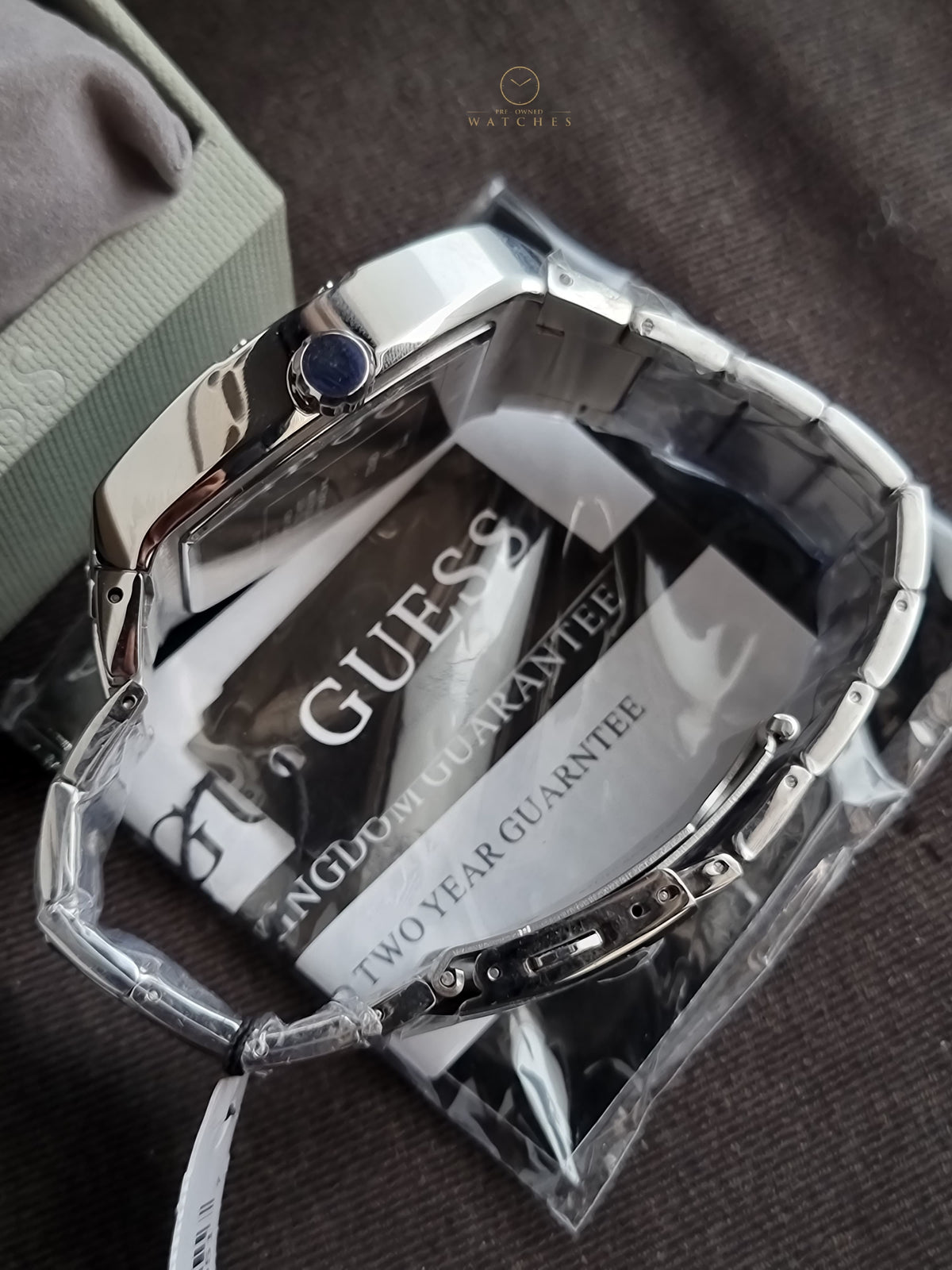 Guess Phoenix Silver Stainless Steel Blue Dial Quartz Watch for Gents - GW0456G4