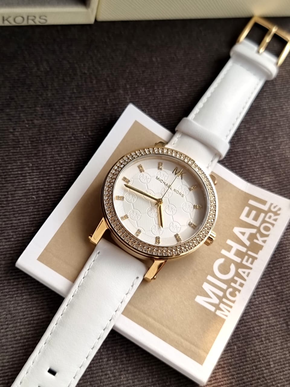 Michael Kors Women’s Quartz White Leather Strap White Dial 38mm Watch MK7551