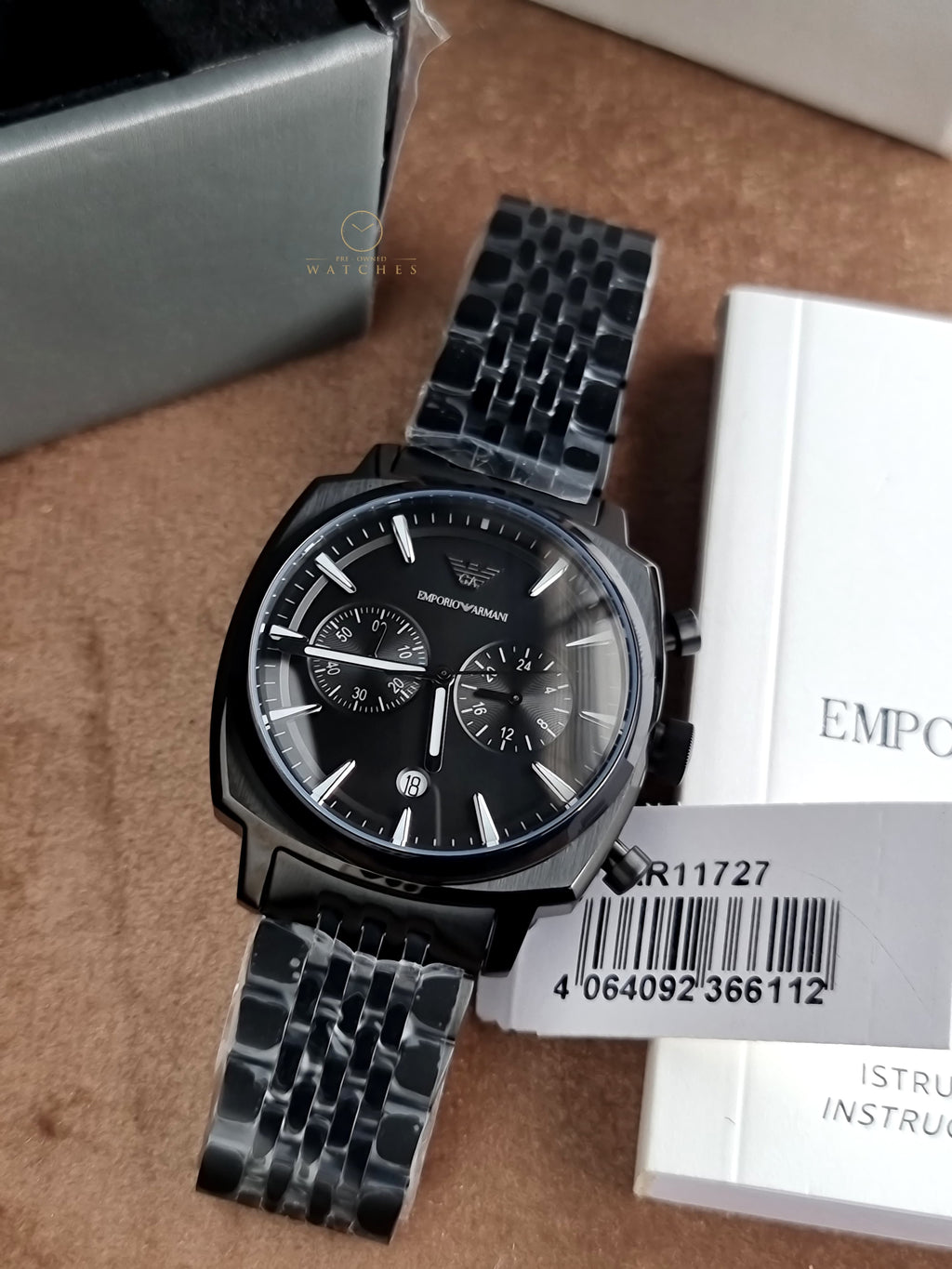 Emporio Armani Men's 40mm Black Stainless Steel Watch, AR11727