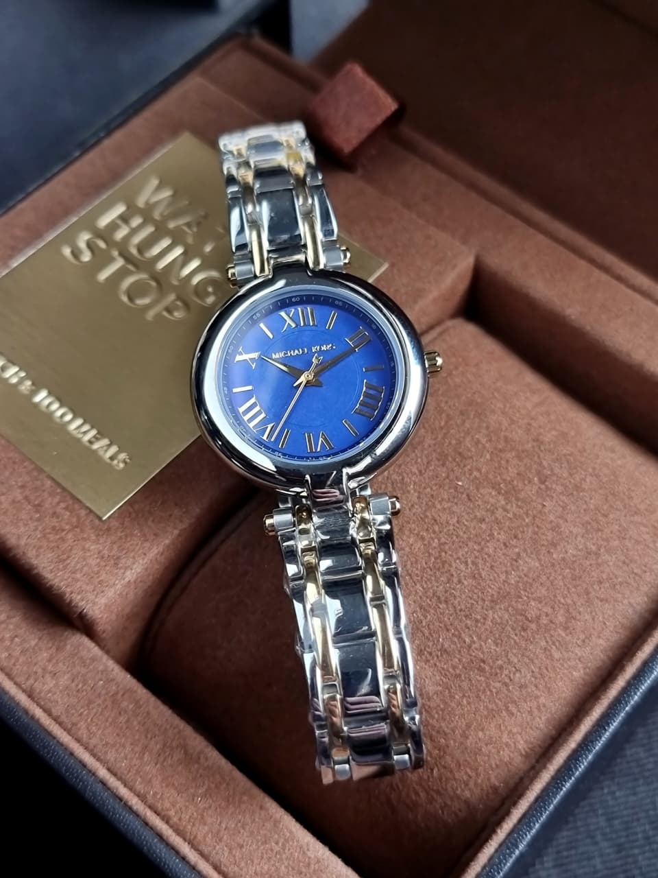 Michael Kors Women’s Quartz Two-tone Stainless Steel Blue Dial 38mm Watch MKO1085