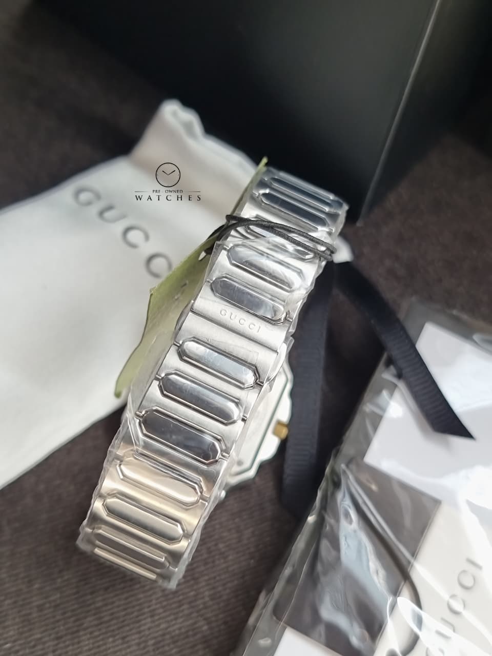 Gucci G-Flat 30mm Two Tone Stainless Steel Bracelet Watch YA166506