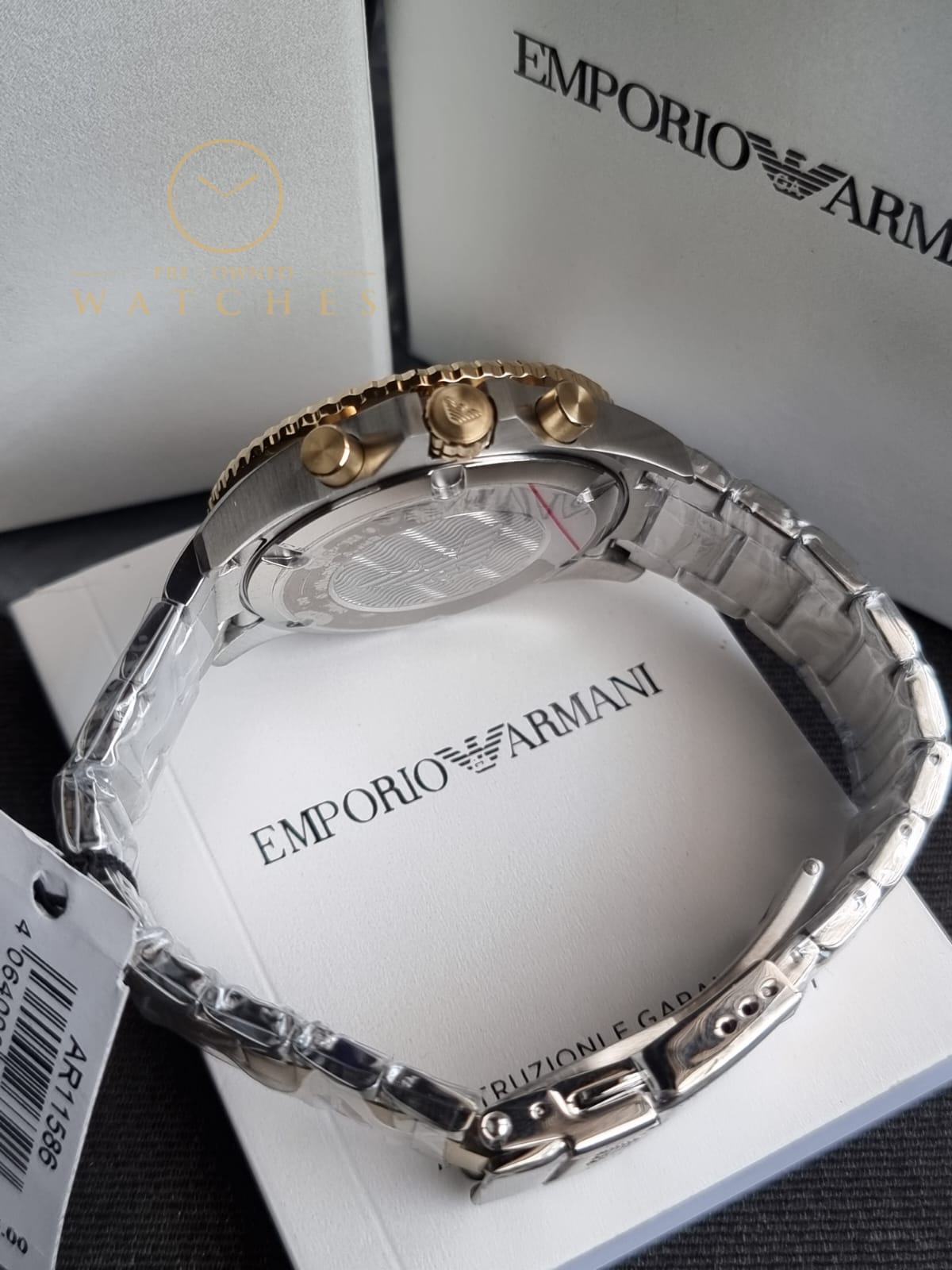 Emporio Armani Men’s Quartz Two-tone Stainless Steel Green Dial 43mm Watch AR11586