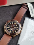 Fossil Garrett Brown Leather Strap Brown Dial Chronograph Quartz Watch for Gents - FS5867