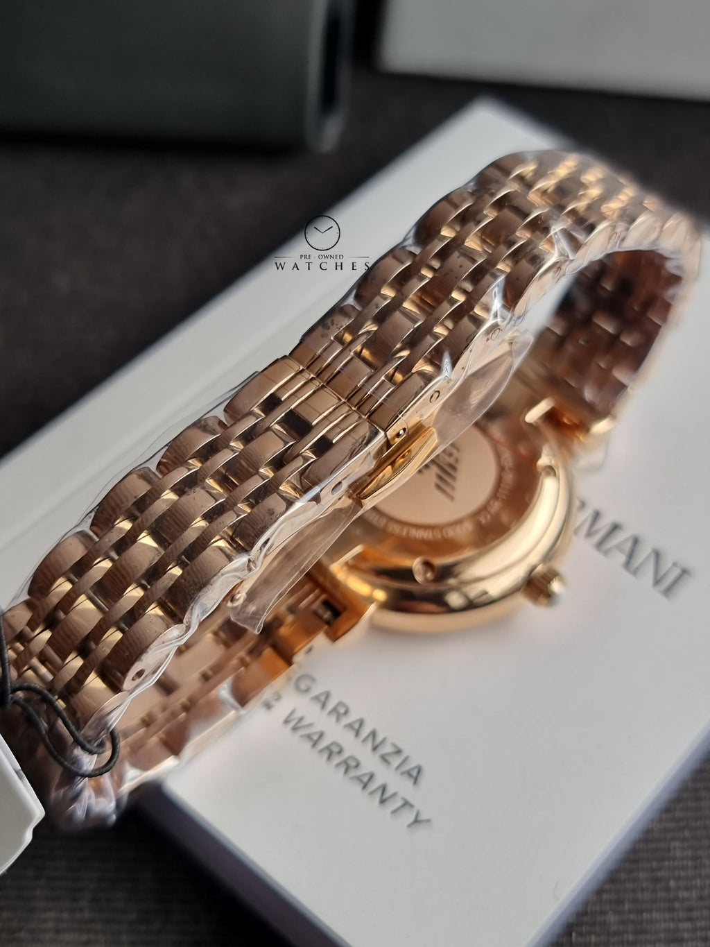 EMPORIO ARMANI Mother of pearl Dial Rose Gold Stainless Steel Watch For Ladies - AR11110