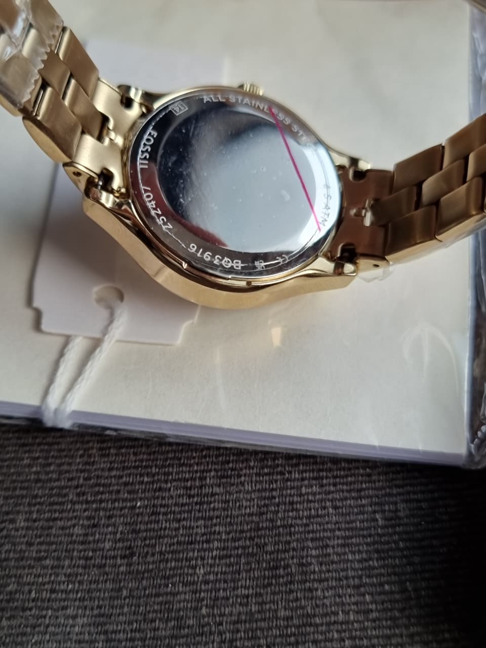 Fossil Women’s Quartz Gold Stainless Steel Silver Dial 30mm Watch BQ3916