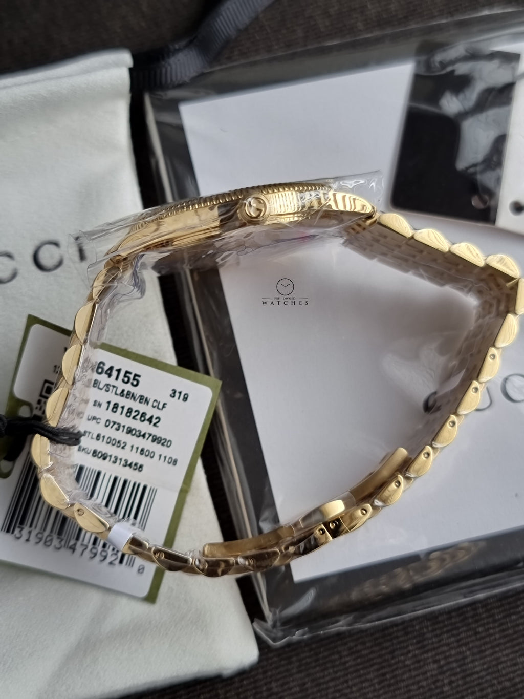 Gucci G-Timeless Gold Stainless Steel Silver 36mm Dial Quartz Watch for Ladies- YA1264155