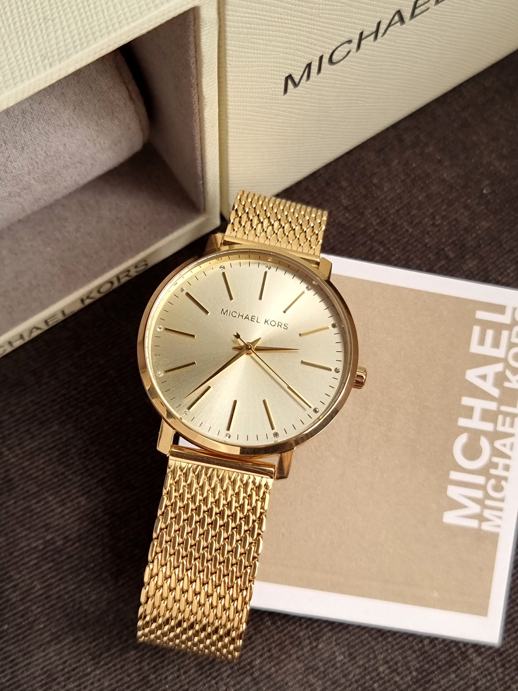 Michael Kors Pyper Gold Mesh Bracelet Gold Dial Quartz Watch for Ladies MK-4339