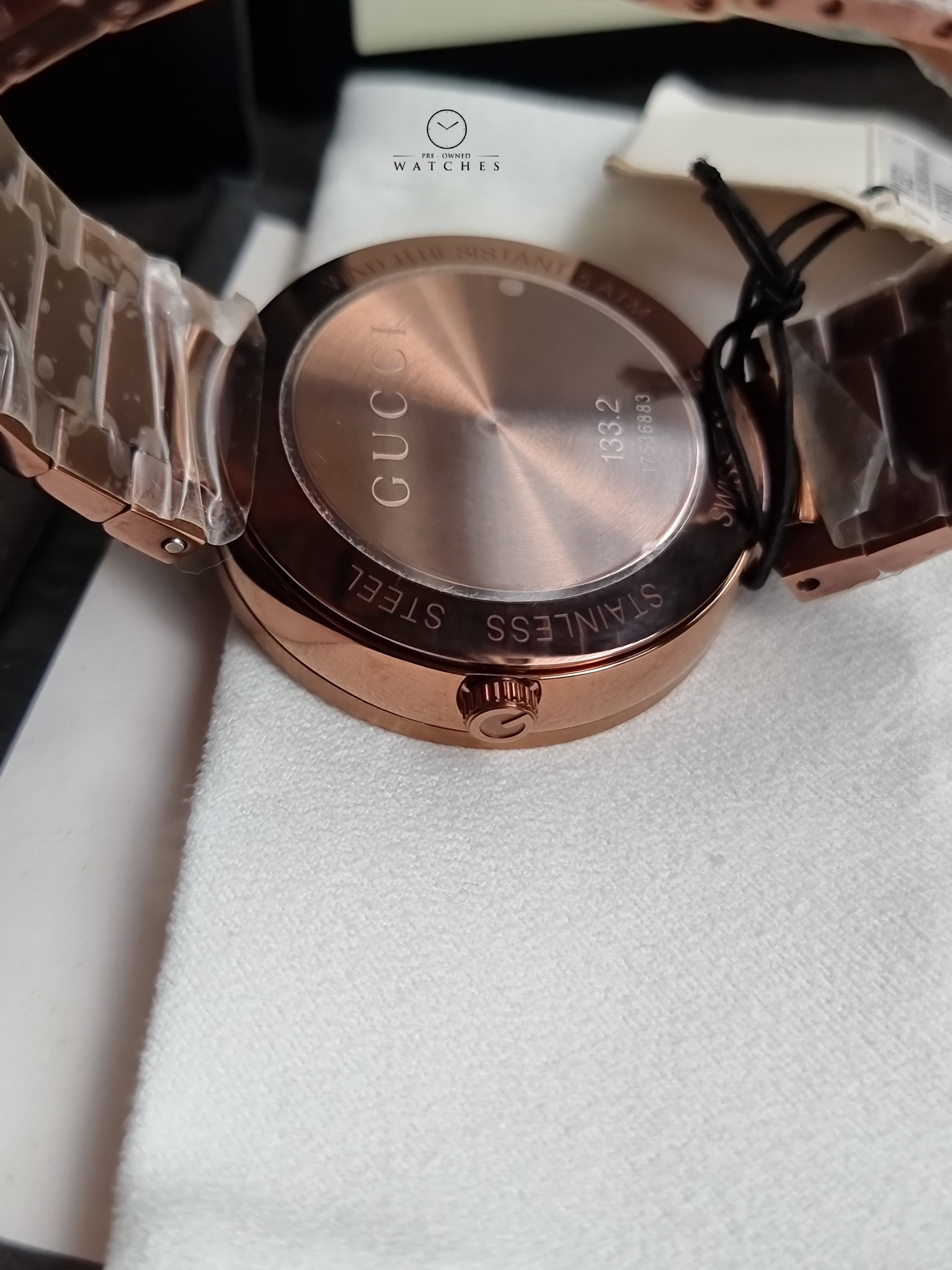 Gucci Interlocking XL Brown Dial Brown Steel Strap Watch For Men - YA133211