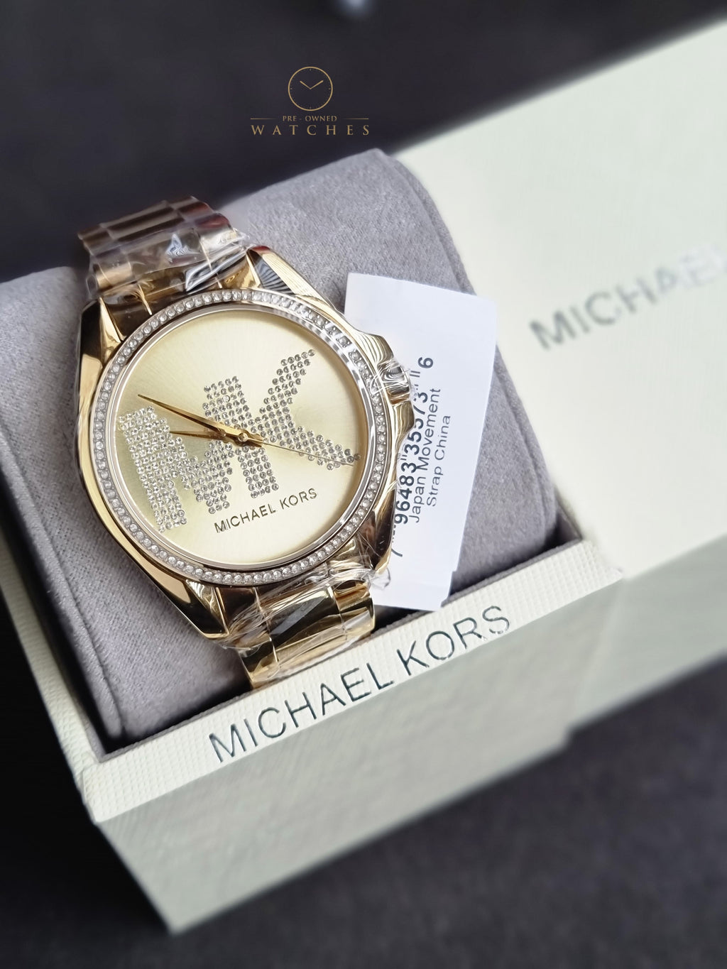 Michael Kors Women’s Quartz Stainless Steel Gold Dial 43mm Watch MK6555