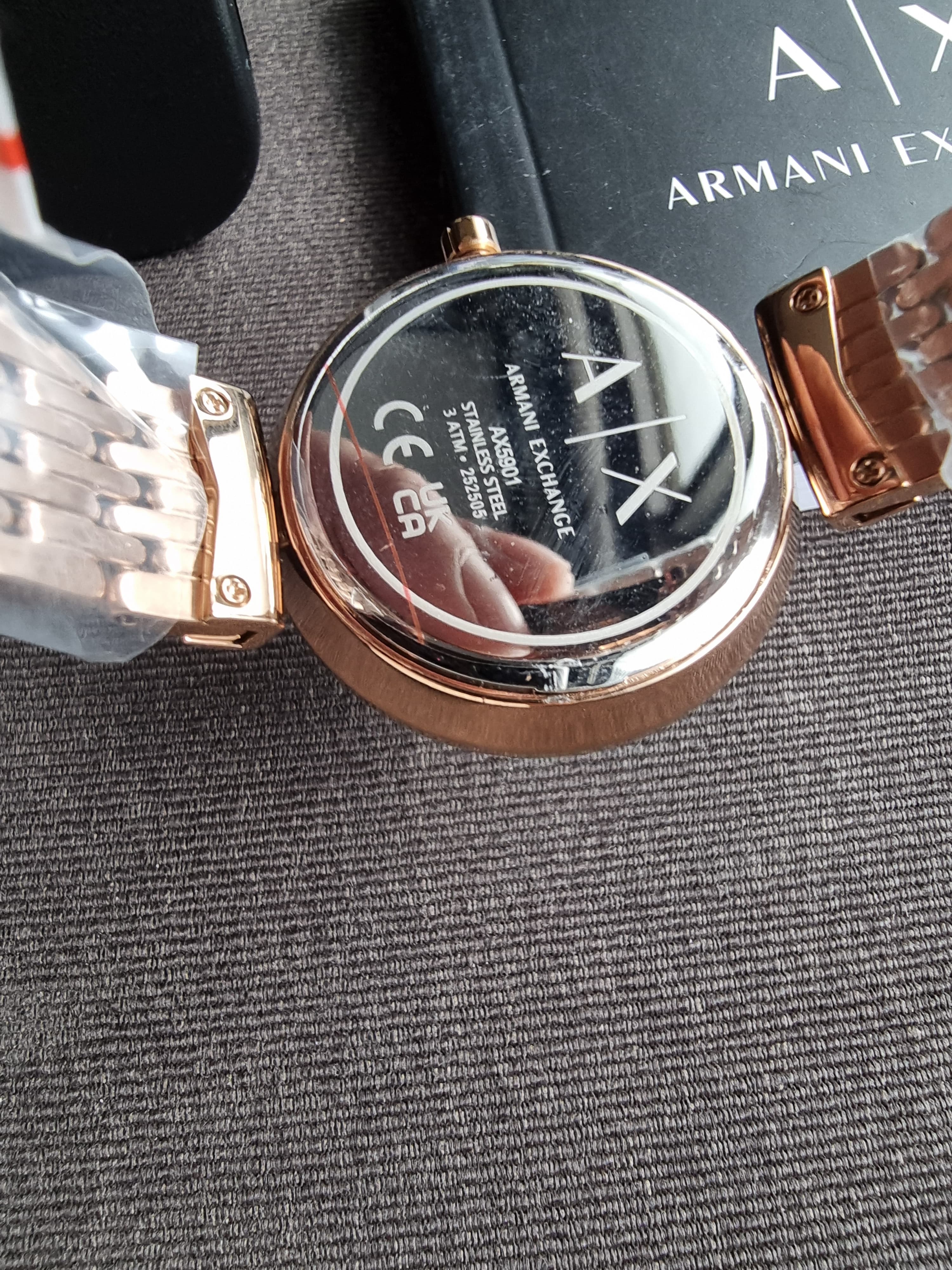 Armani Exchange Women's Zoe Rose Gold Round Stainless Steel Watch AX5901