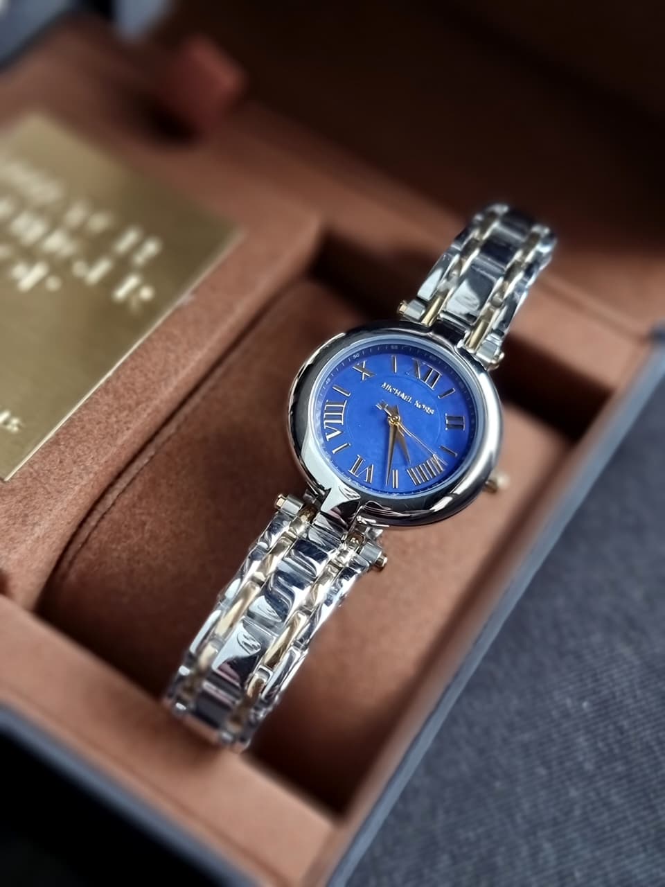 Michael Kors Women’s Quartz Two-tone Stainless Steel Blue Dial 38mm Watch MKO1085