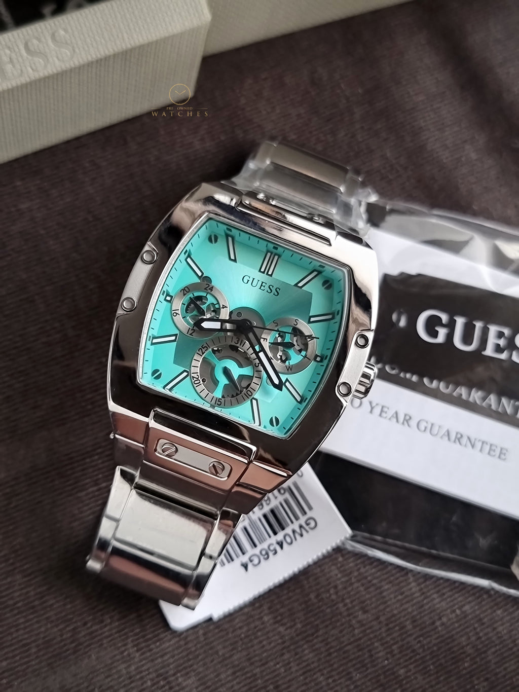 Guess Phoenix Silver Stainless Steel Blue Dial Quartz Watch for Gents - GW0456G4