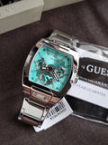 Guess Phoenix Silver Stainless Steel Blue Dial Quartz Watch for Gents - GW0456G4