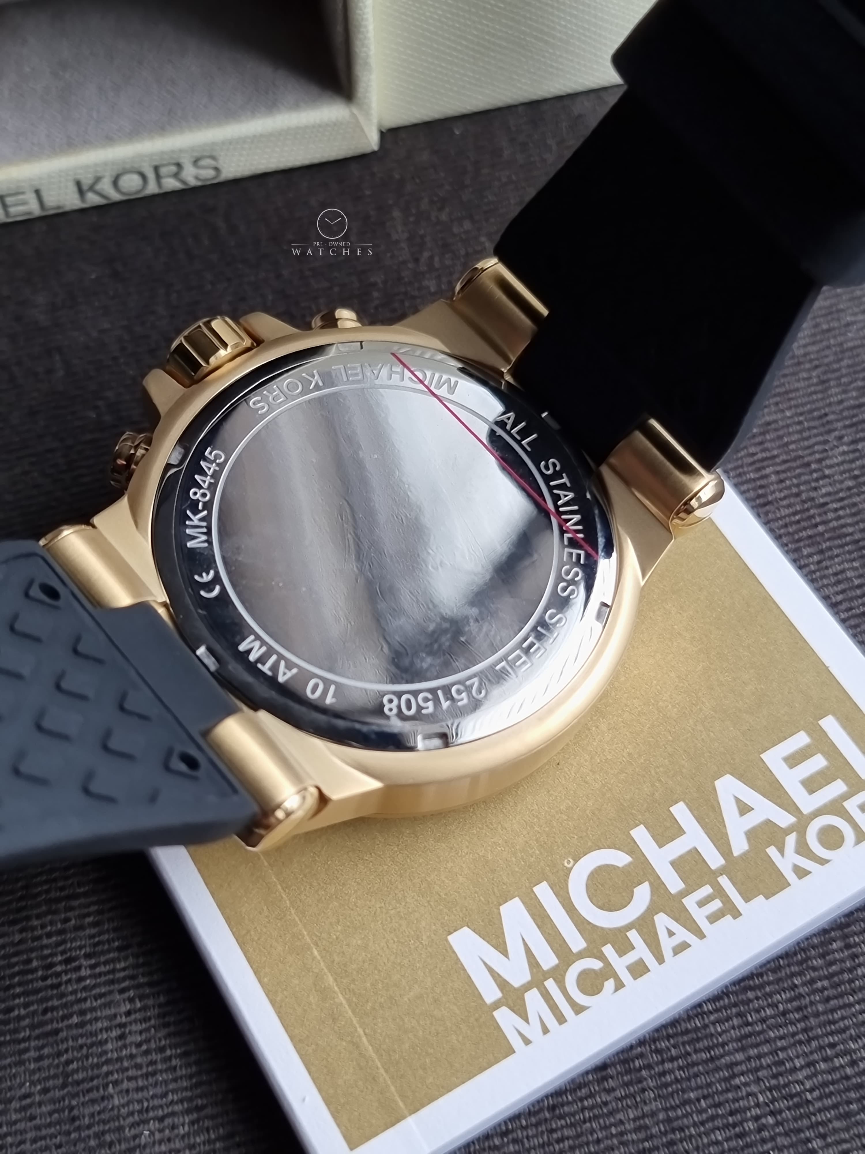 Michael Kors Men’s Chronograph Quartz Silicone Strap Black Dial 48mm Watch MK8445