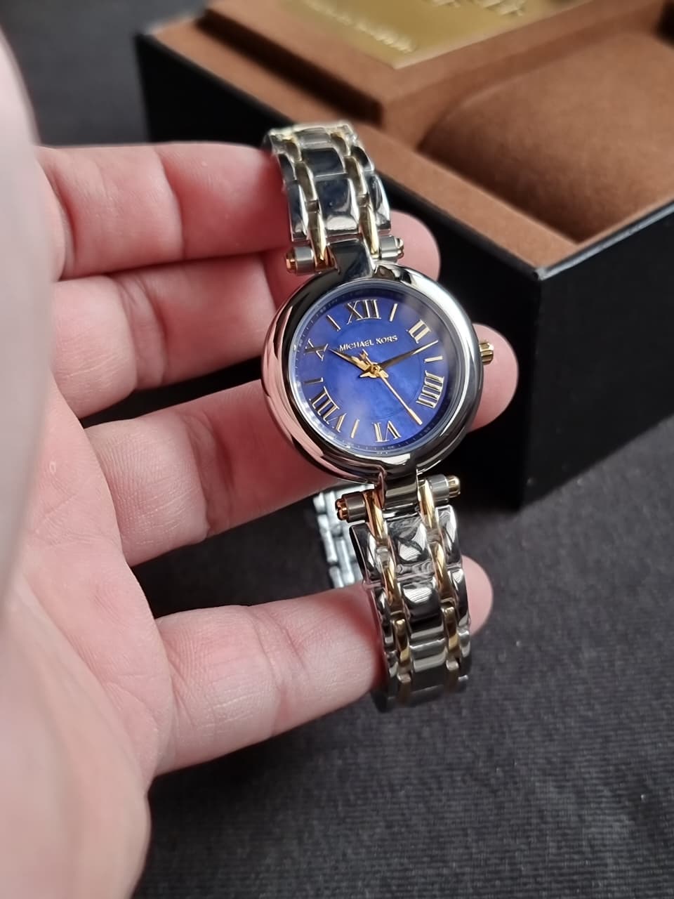 Michael Kors Women’s Quartz Two-tone Stainless Steel Blue Dial 38mm Watch MKO1085